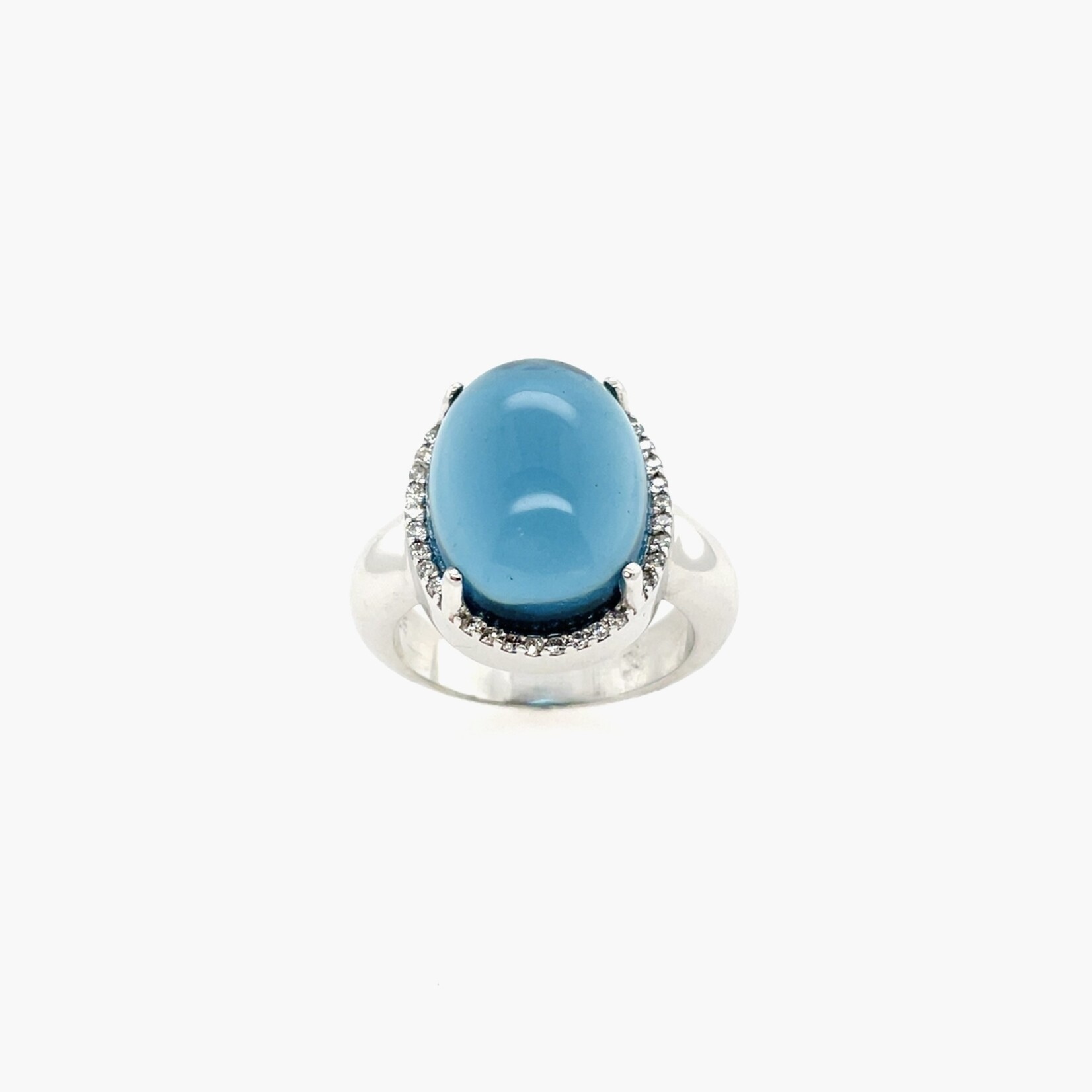 Sterling Silver Blue Topaz Fashion Ring Size 7