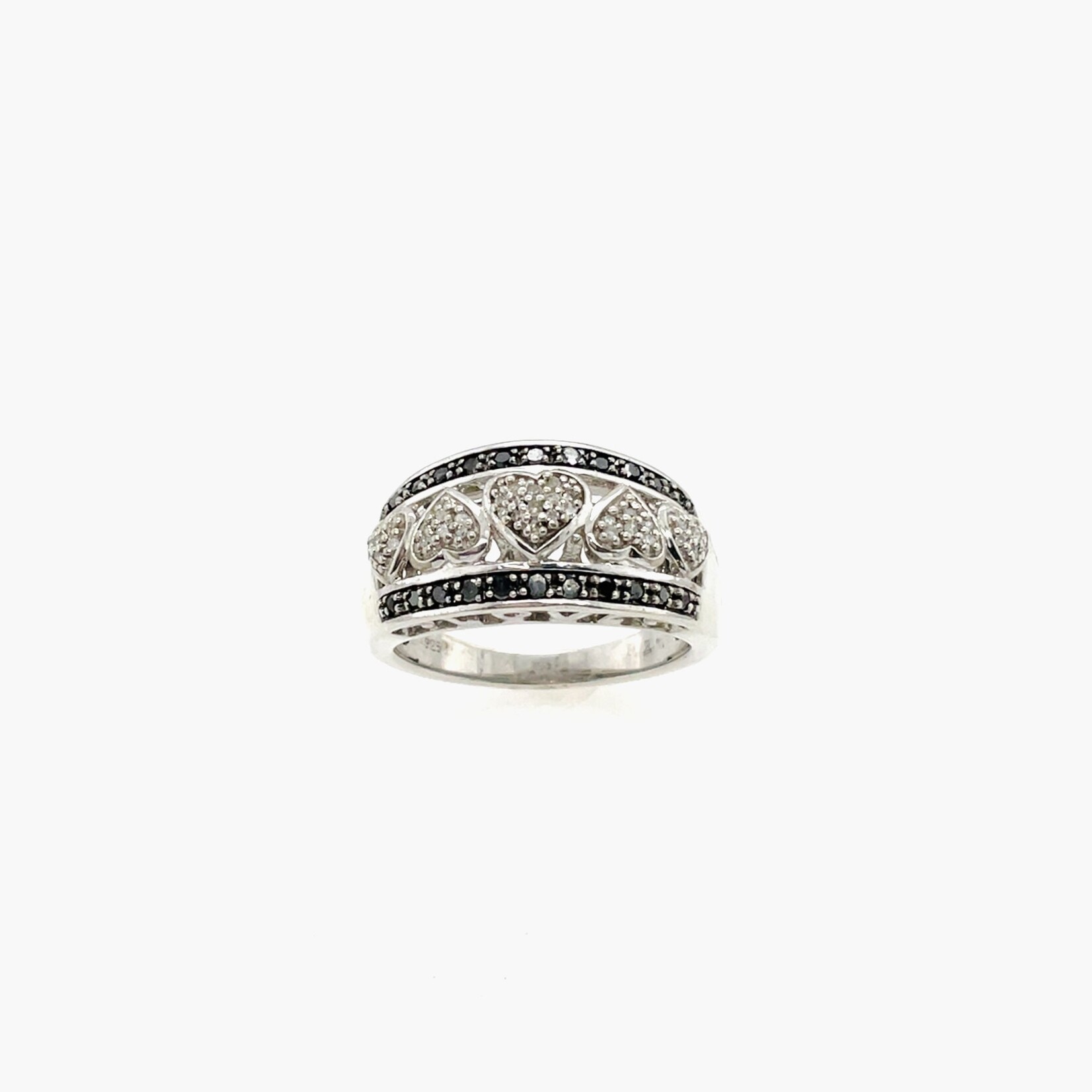 Diamond Hearts Ring, Size 7