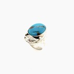 Turquoise Feather Ring, Size 10