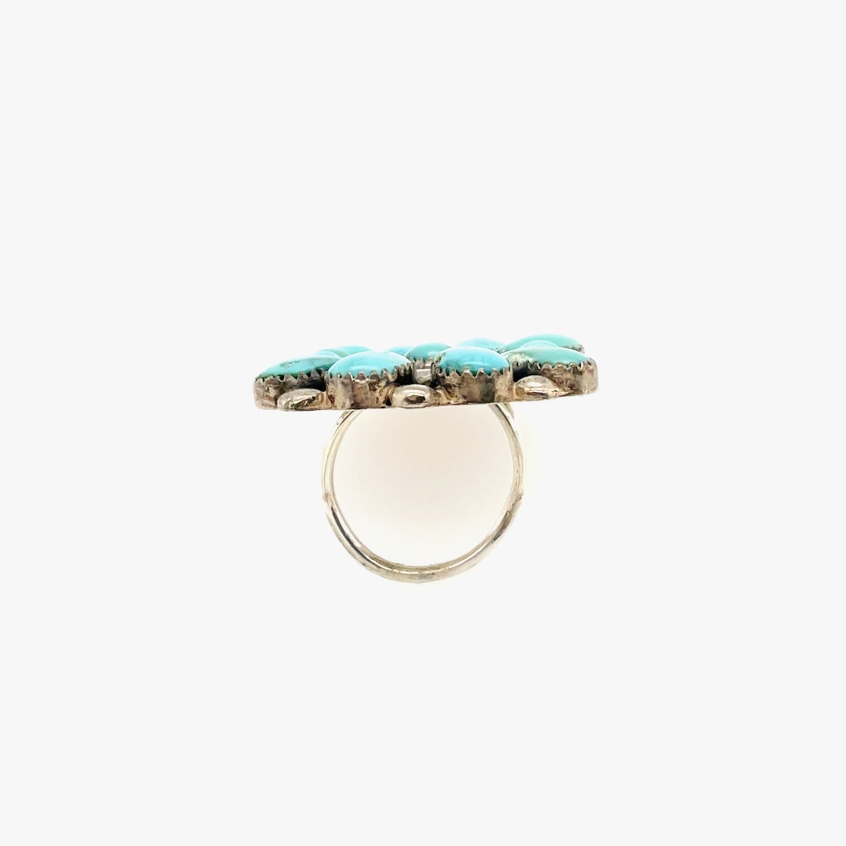 Ladies Turquoise Flower Ring  Size 6.75