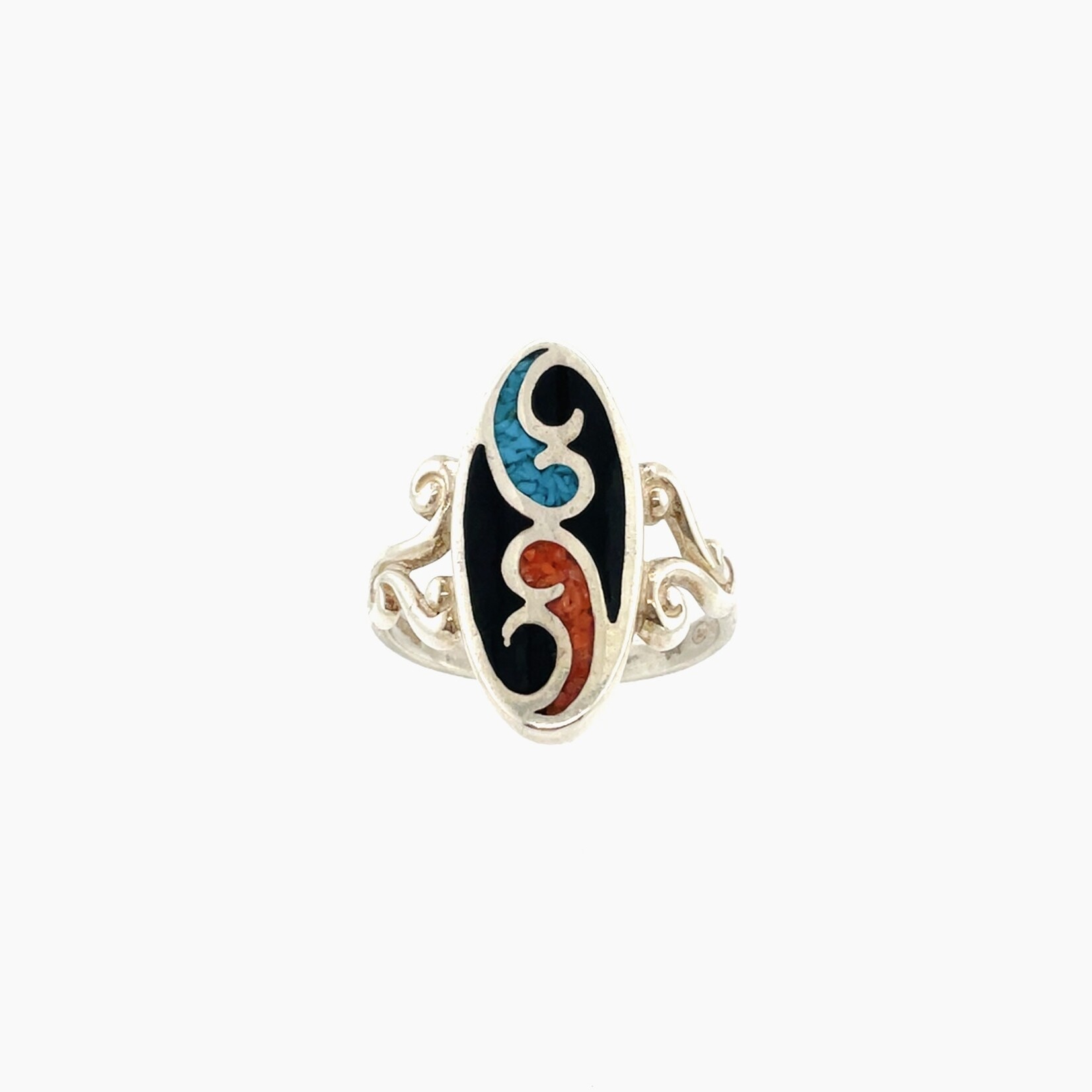 Ladies Multi-color Ring / Silver Size 9.5