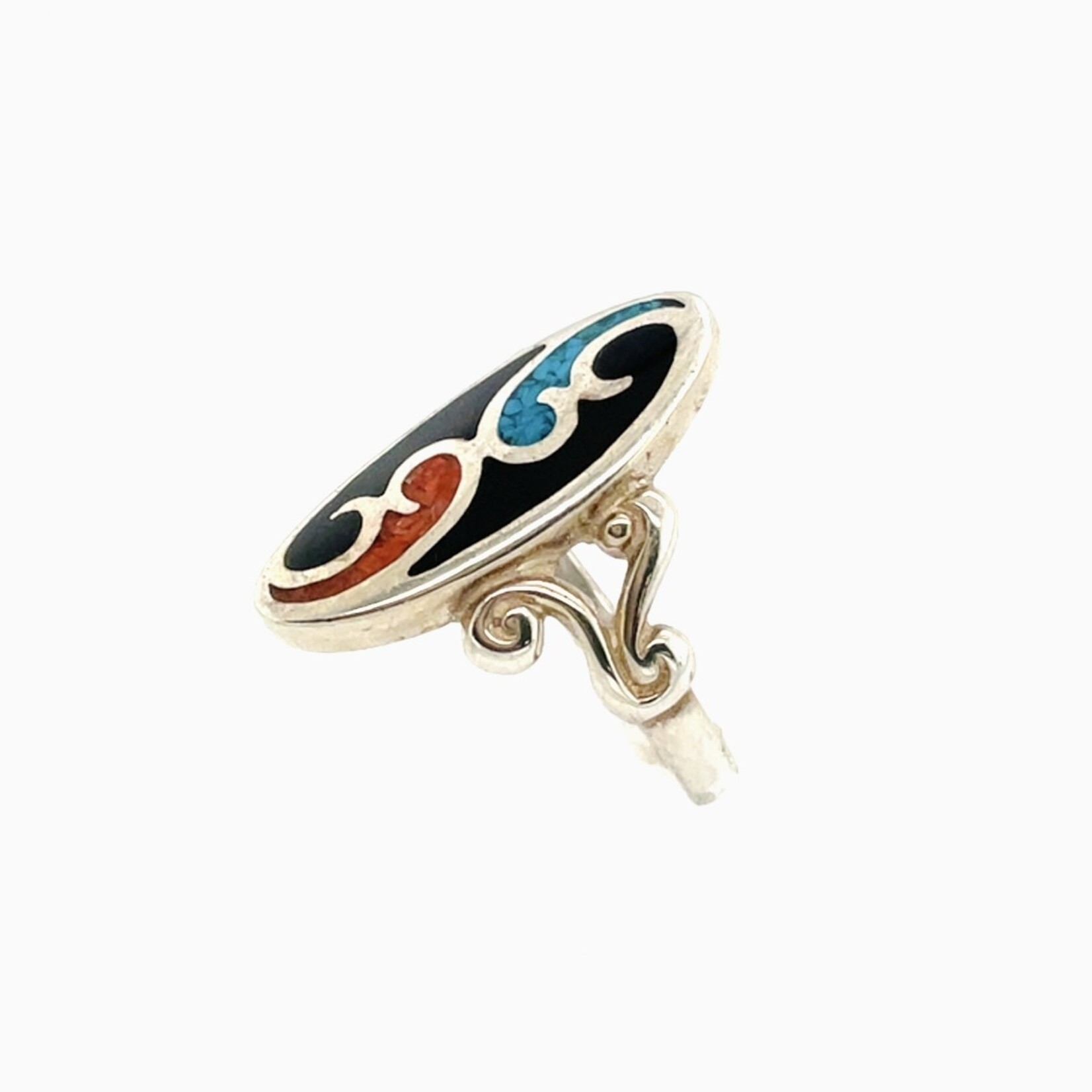 Ladies Multi-color Ring / Silver Size 9.5