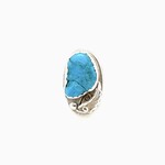 Turquoise Feather Ring, Size 8.5