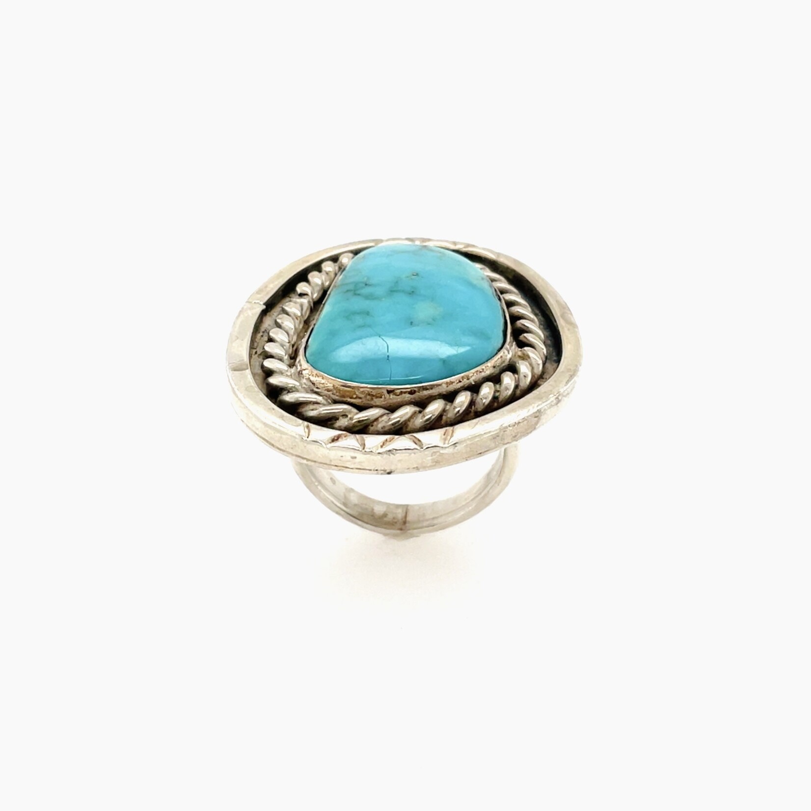 Ladies Turquoise Ring / Silver Size 6