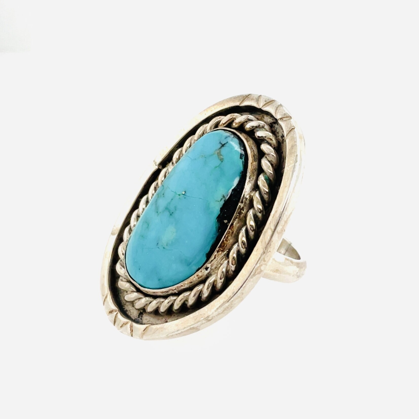 Ladies Turquoise Ring / Silver Size 6