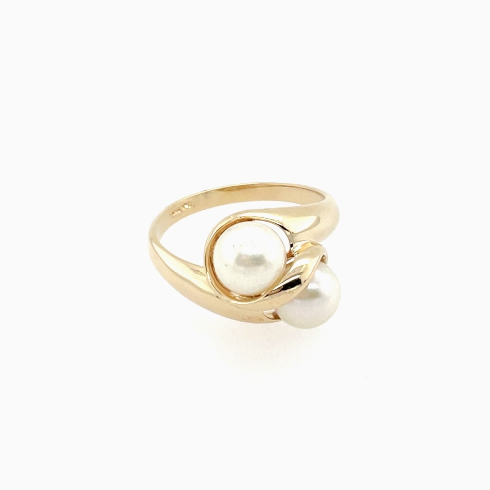14K YG Ladies Pearl Ring Size 7