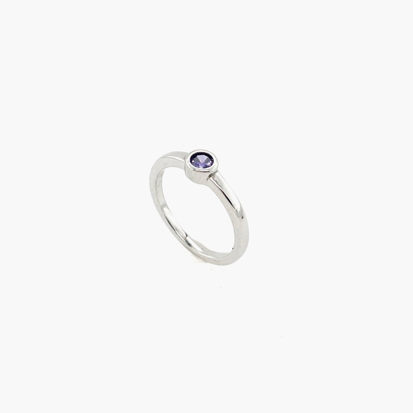 In Season Jewelry Silver Simulated February Birthstone CZ Baby Ring SZ 2