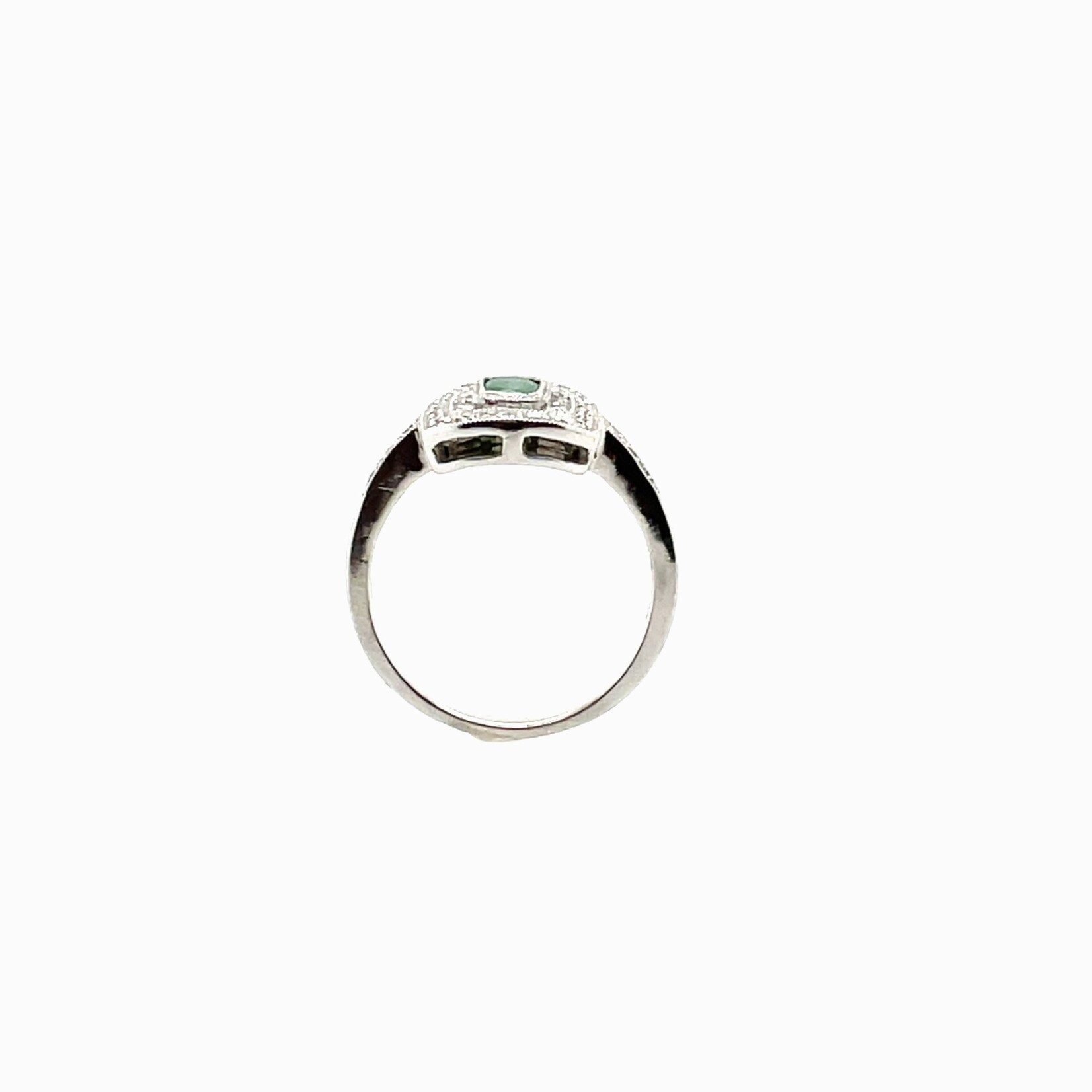 14K Emerald Diamond Ring Size 7