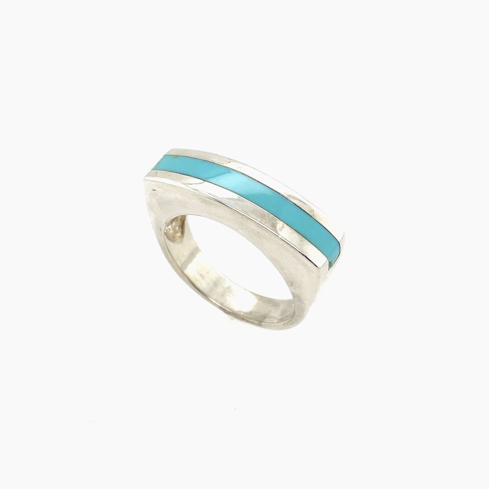 Sterling Silver Turquoise Fashion Ring Size 6