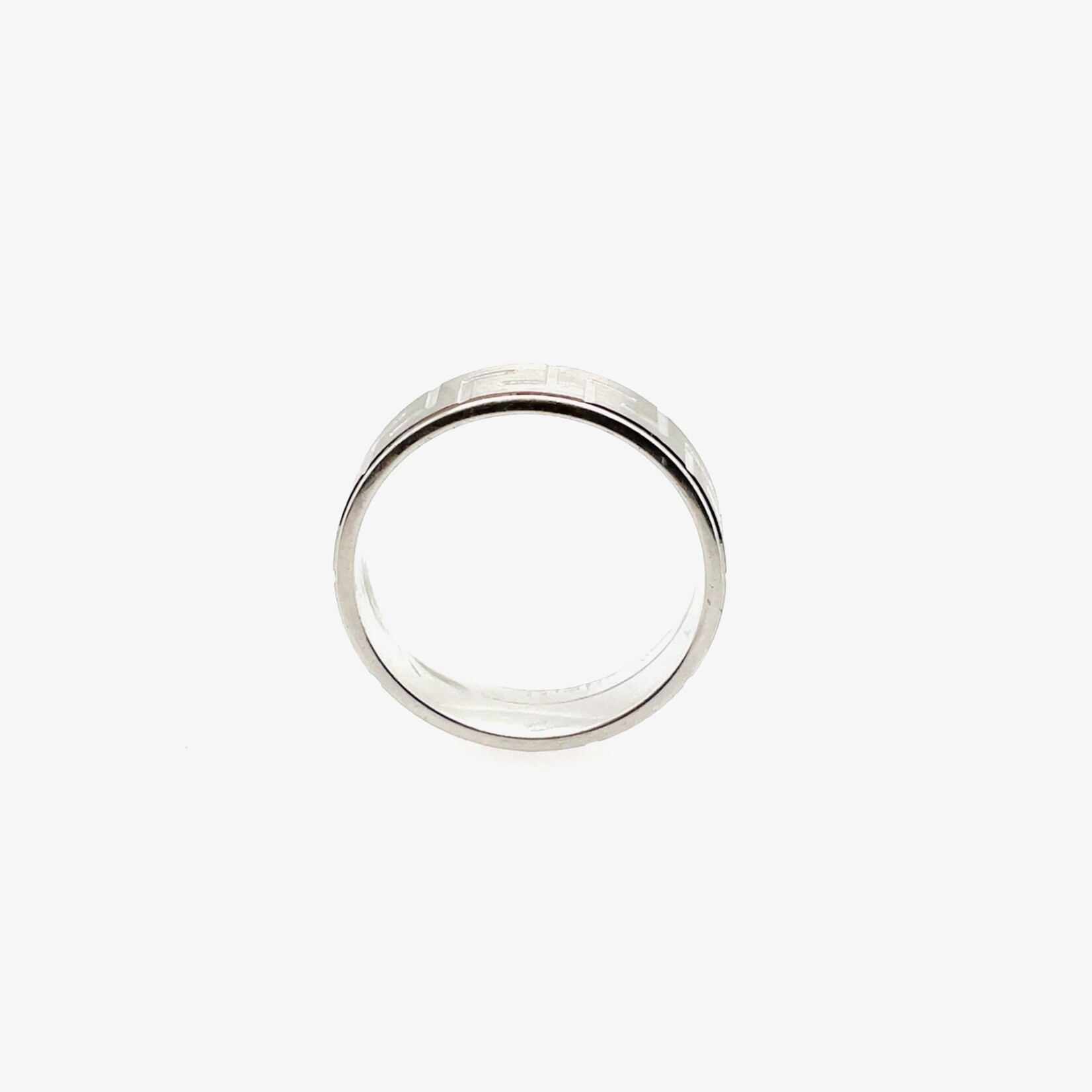 Silver Greek Key Wedding Band Size 10