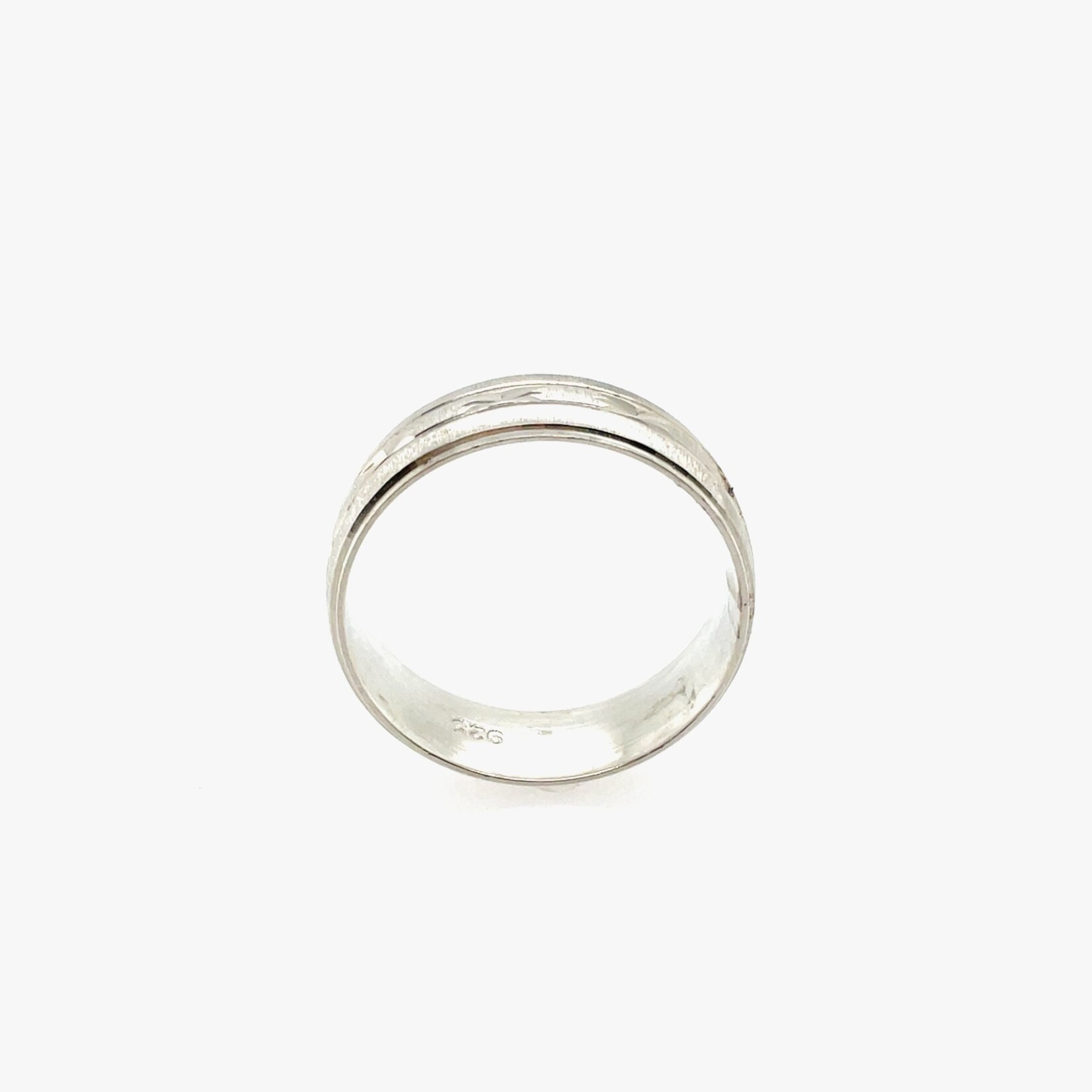 Silver Greek Key Wedding Band Size 9.25