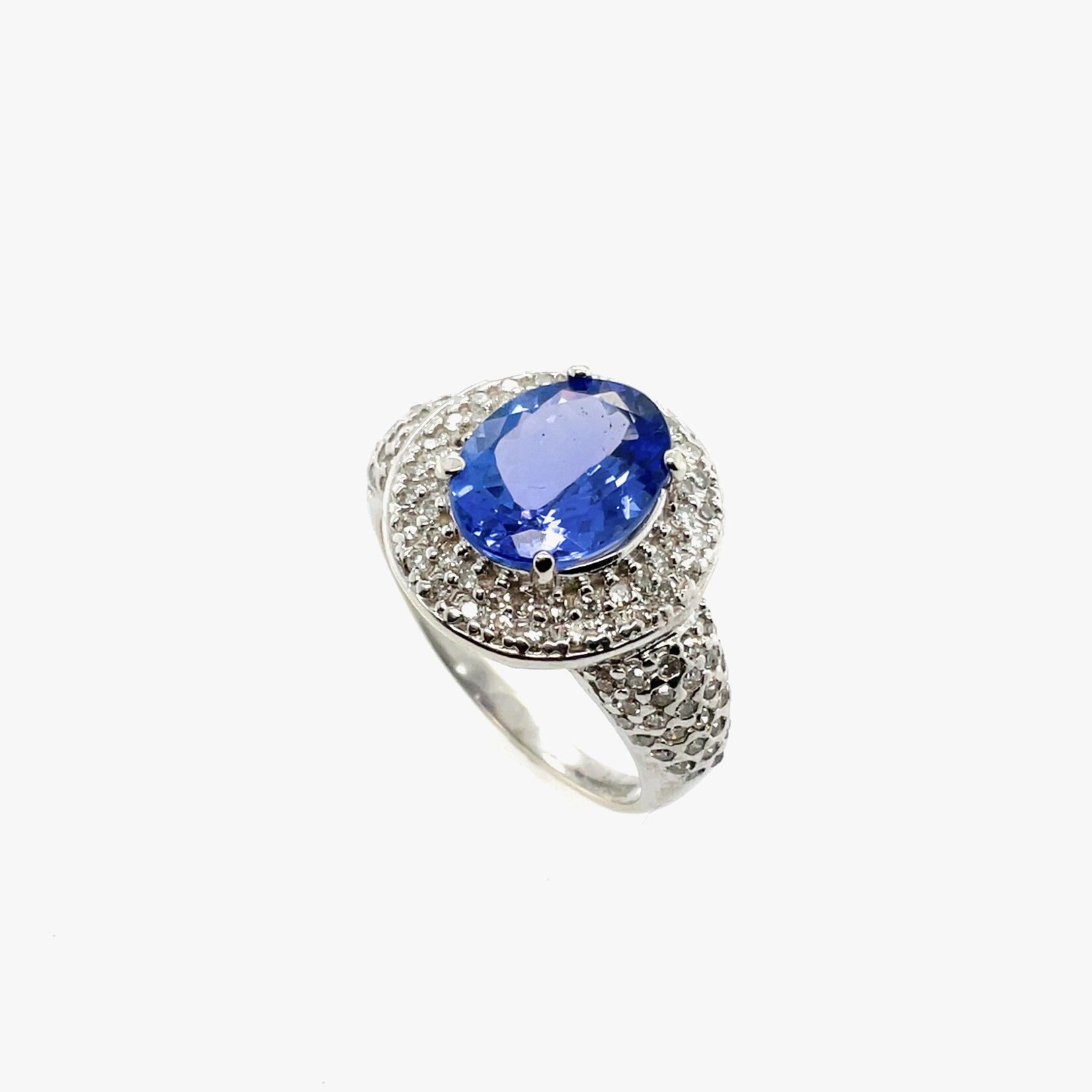 14K Oval Cut Tanzanite Ring Size 7.5