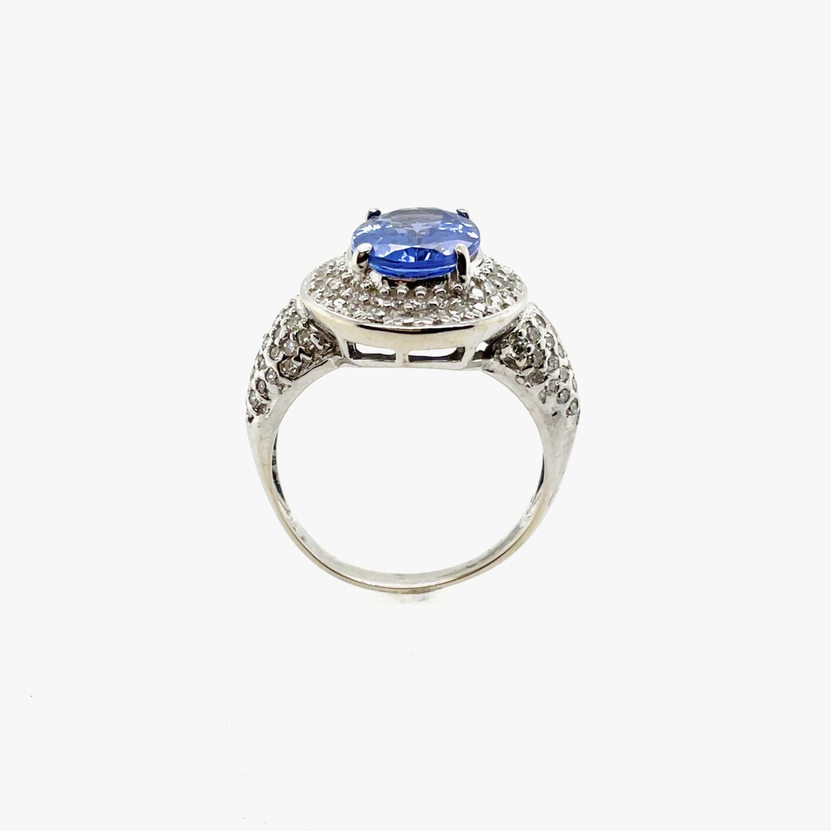 14K Oval Cut Tanzanite Ring Size 7.5