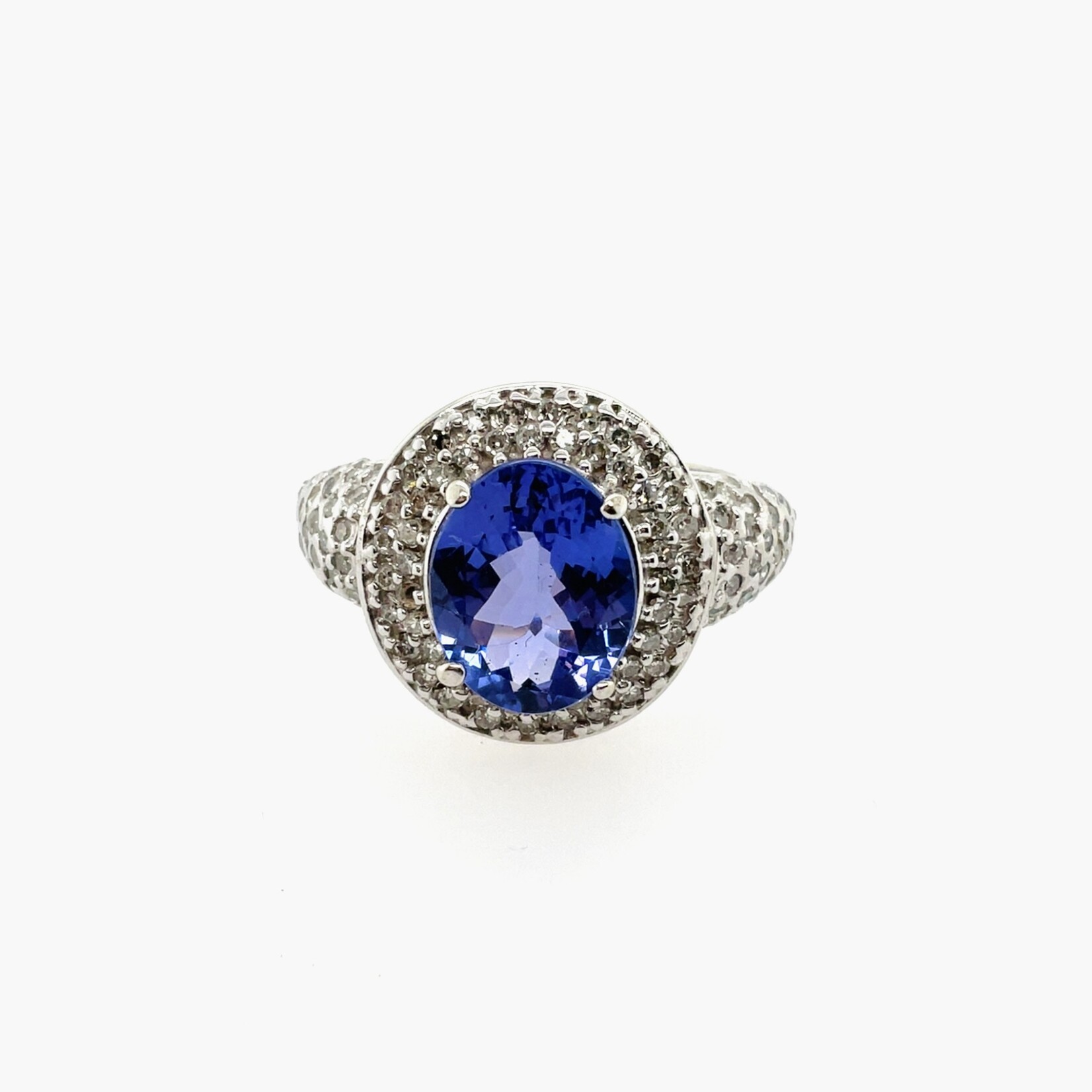 14K Oval Cut Tanzanite Ring Size 7.5