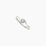 10K Diamond Aquamarine, Size 7