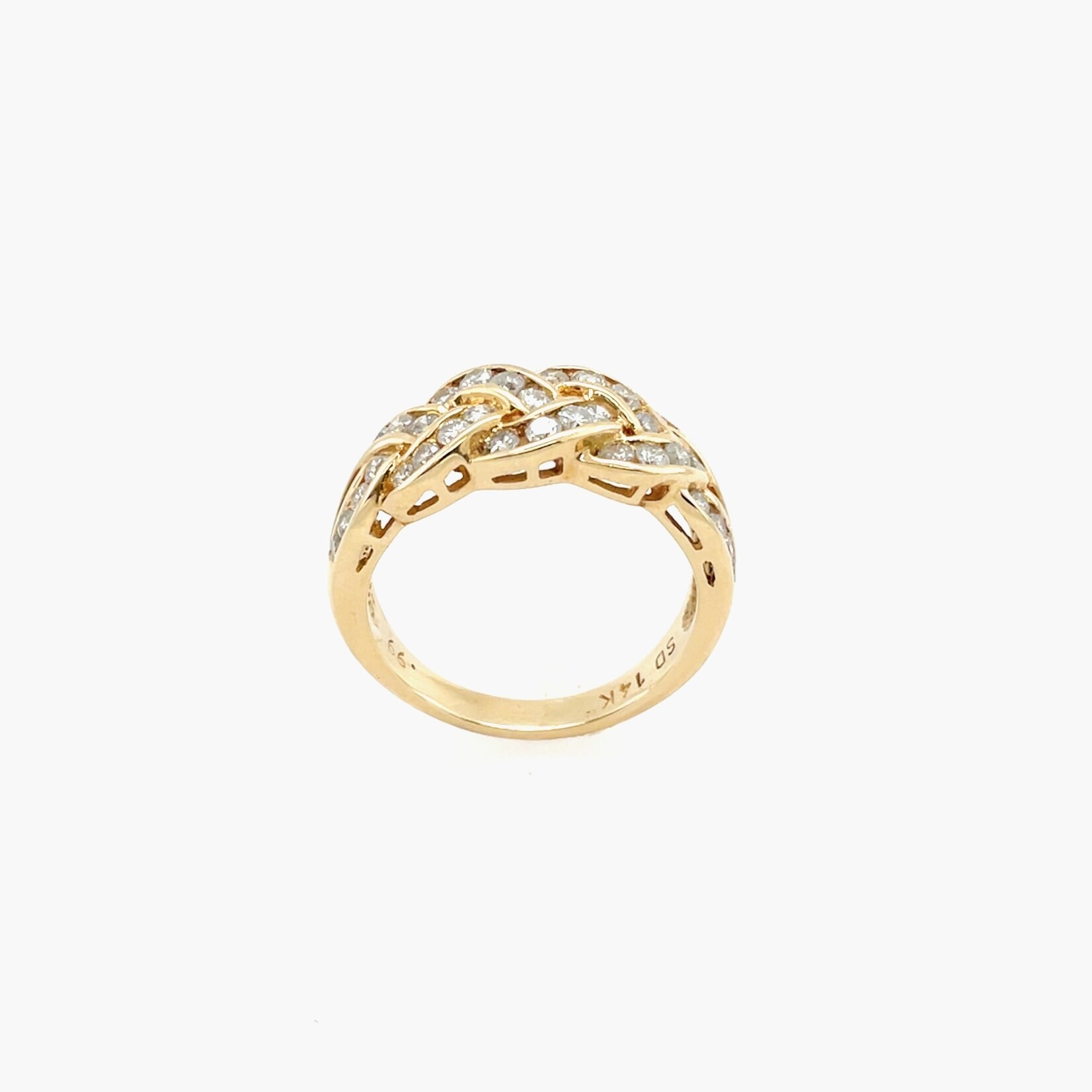 14K YG Ladies Eternity Diamond Ring,1.00CTW,#6.5