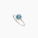 14K Diamond Blue Topaz, Size 7