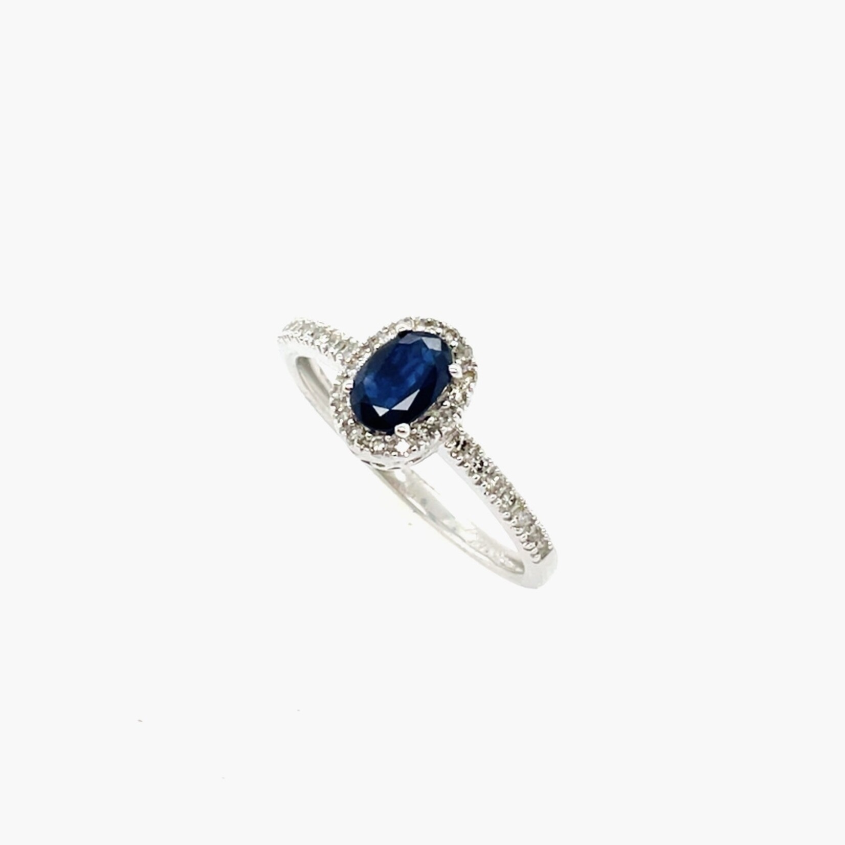 14K Ladies Sapphire Diamond Ring Size 7