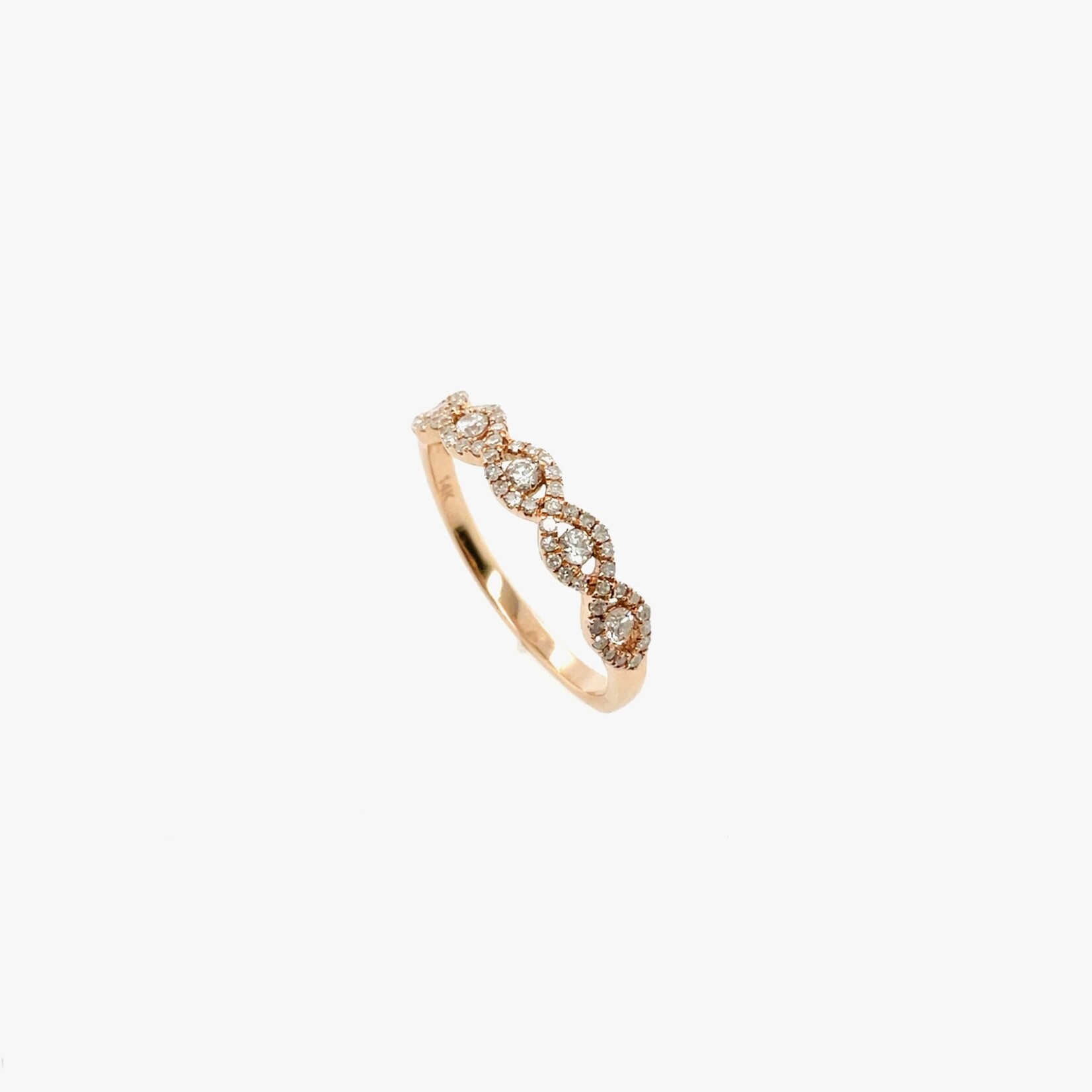 14K Rose Ladies Diamond  Ring Size 7