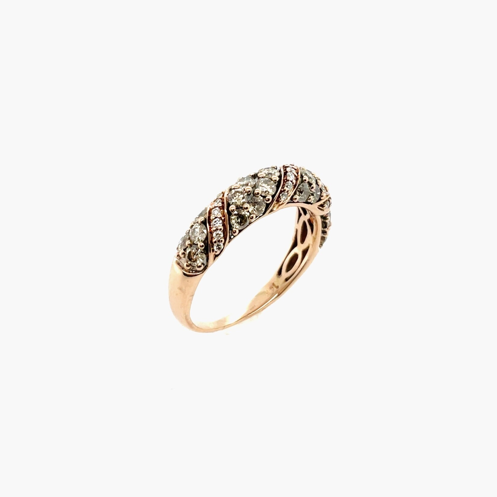14K Rose Gold Champagne Diamond Size 7