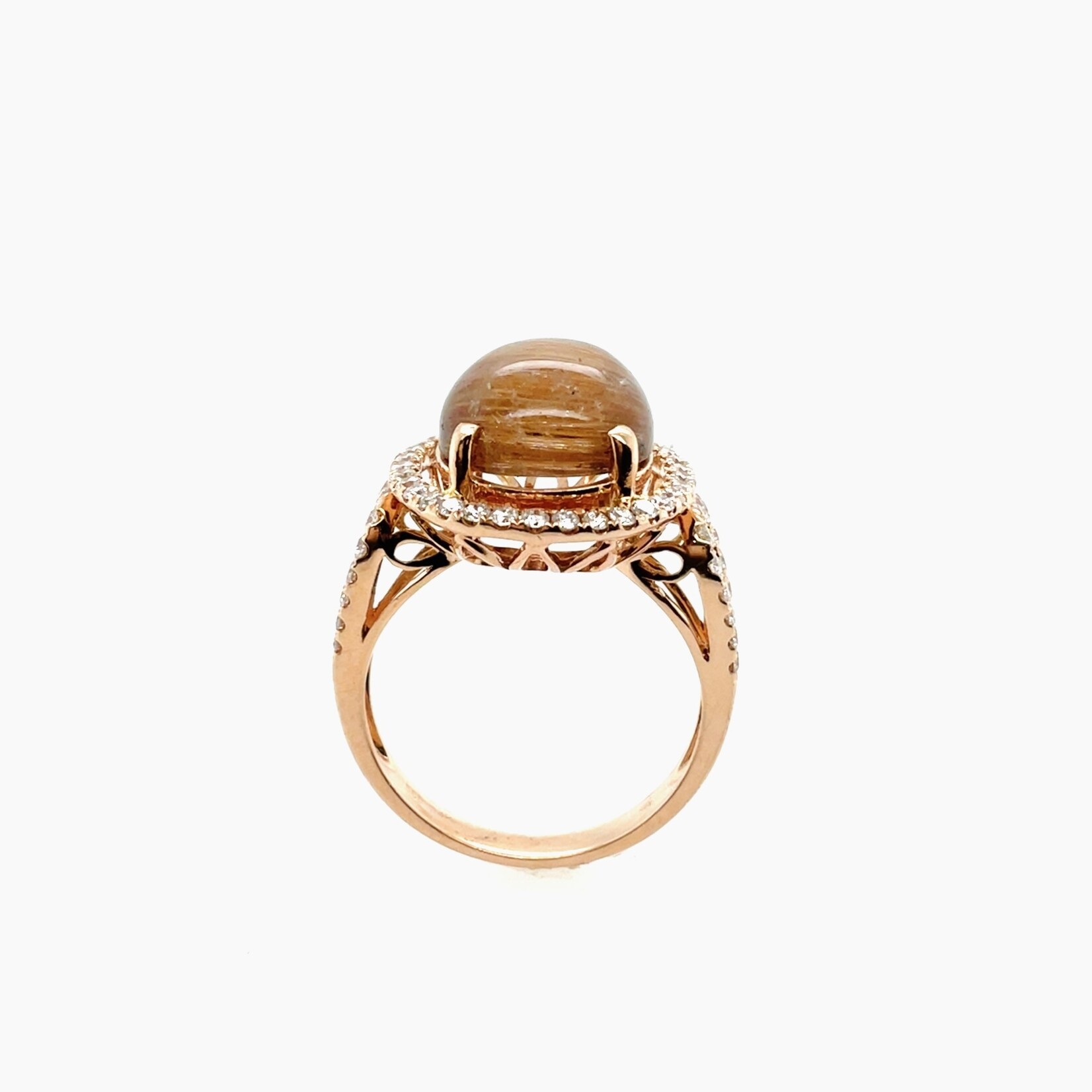 14 Kt RG Ladies Diamond .62 Ctw, Tourmaline Ring