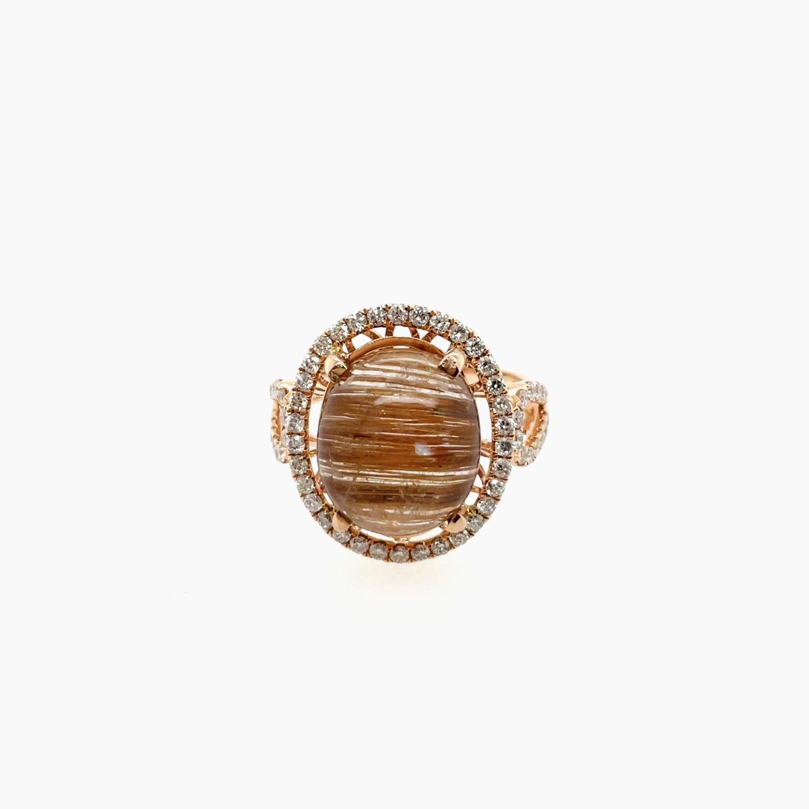 14 Kt RG Ladies Diamond .62 Ctw, Tourmaline Ring