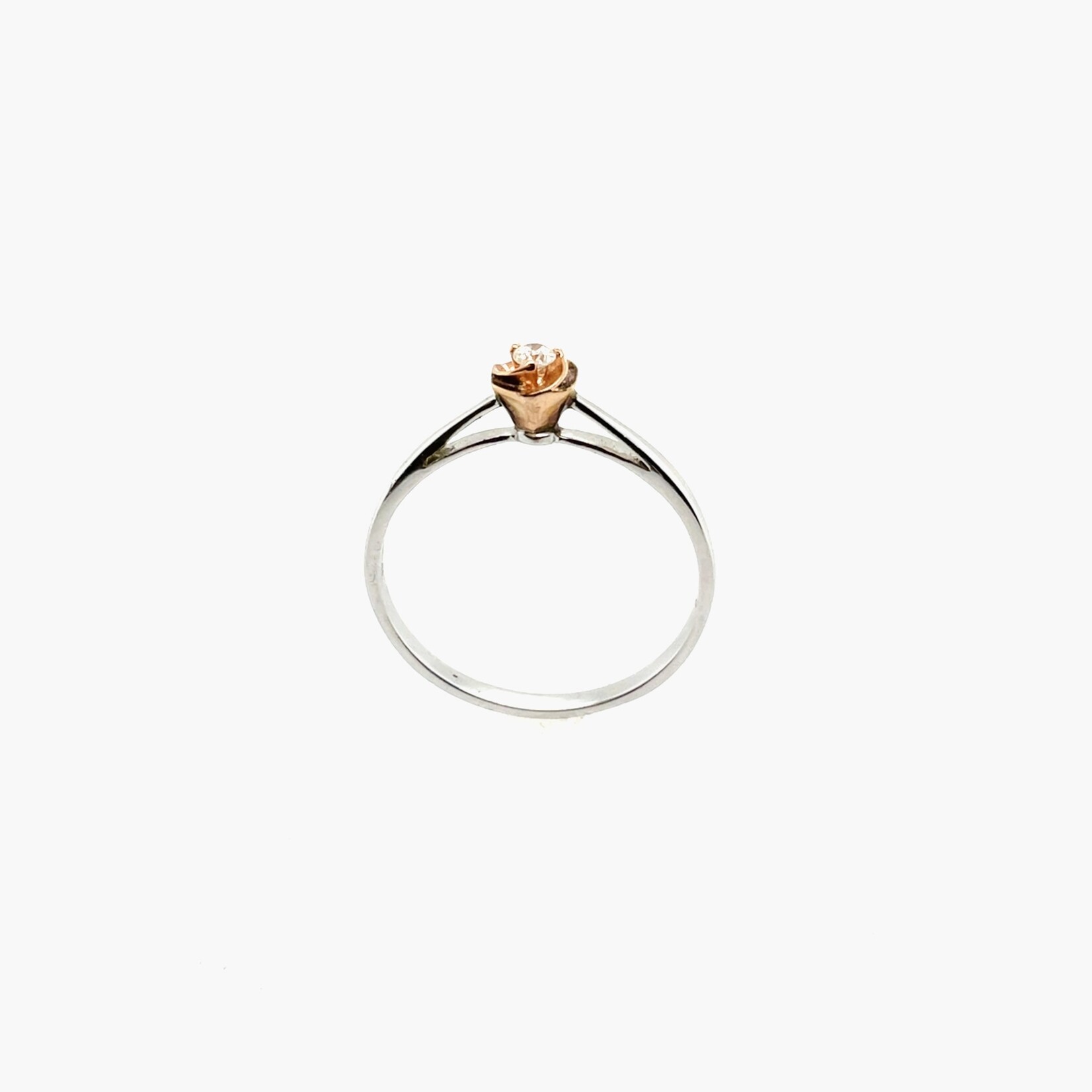 Two Tone 14 K Diamond Fashion Ring .04 Ctw Size 7