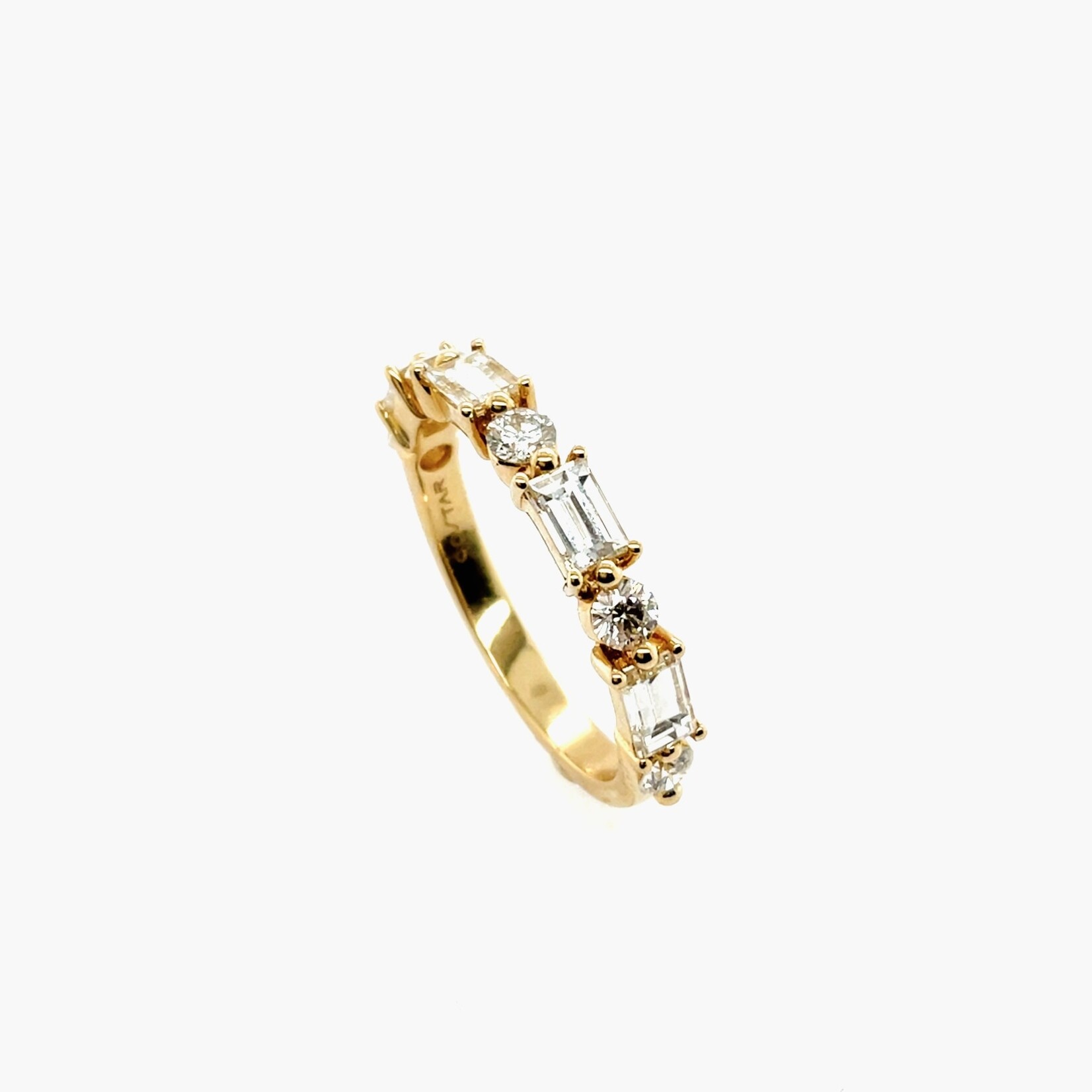 14K Baguette Wedding Band Size 6