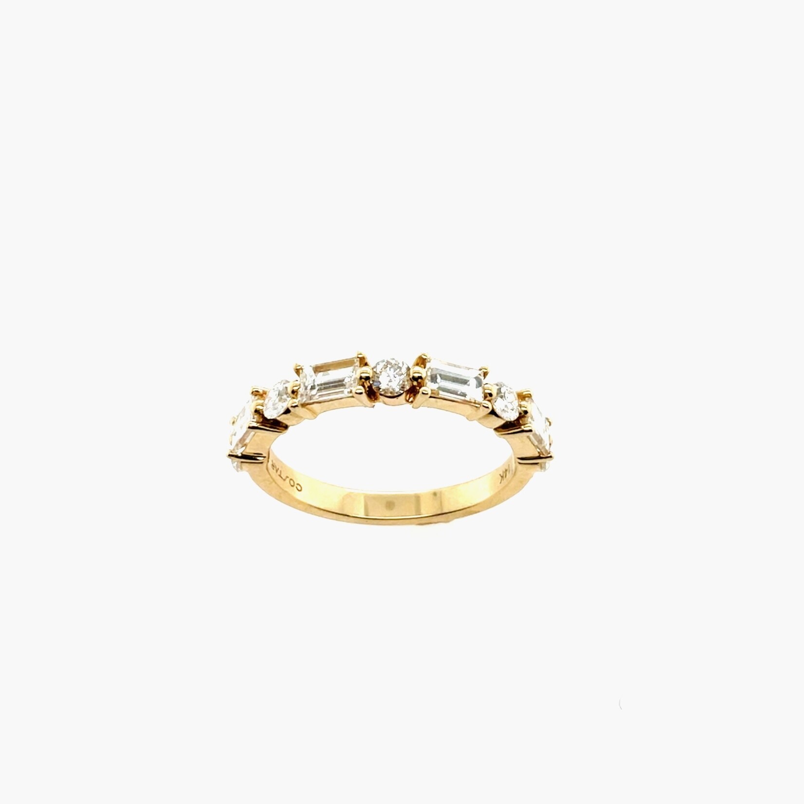 14K Baguette Wedding Band Size 6