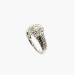Millenia 14K White Gold Double Halo Ring, Size 7
