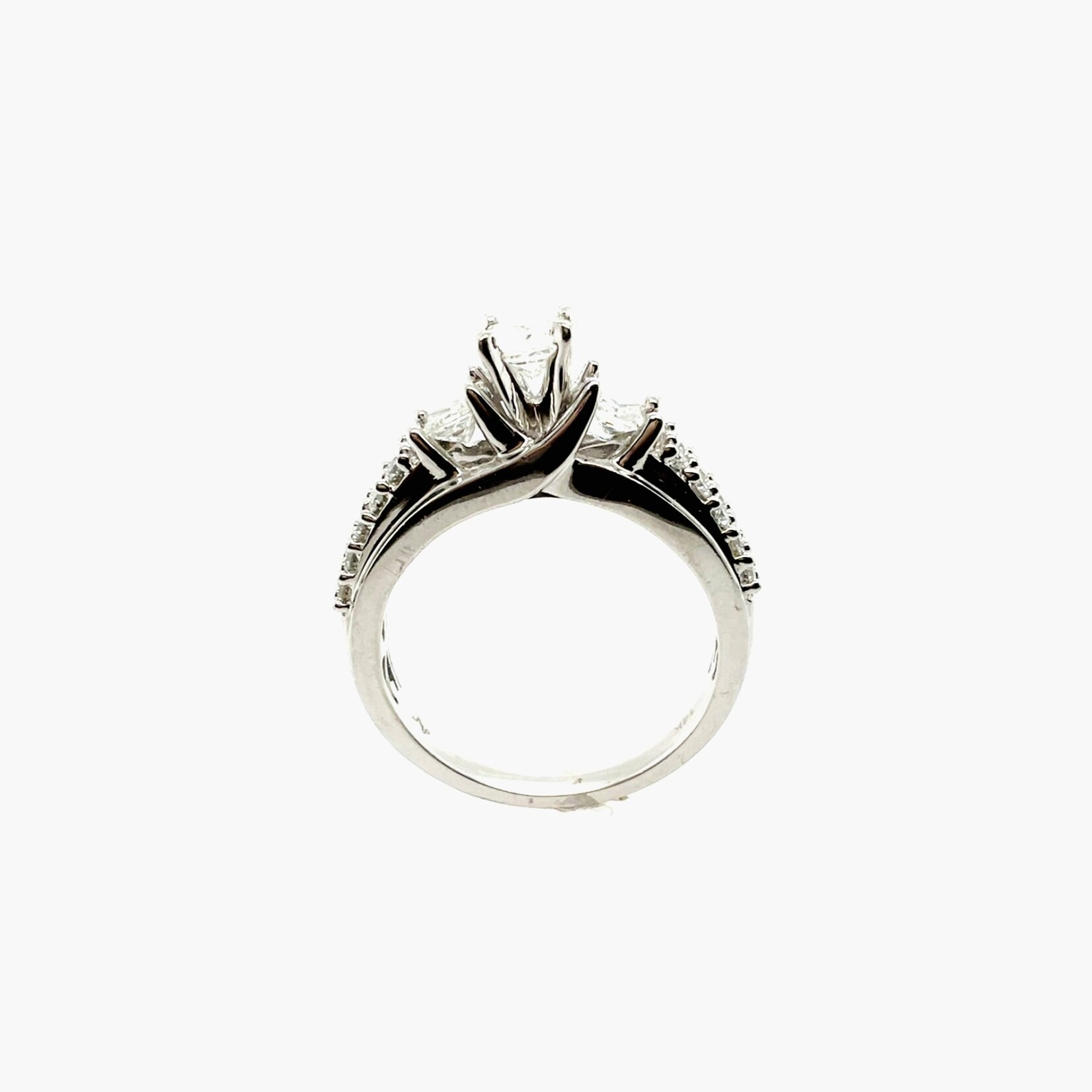 Millenia 14k White Gold Princess Cut Engagement Ring, Size 7