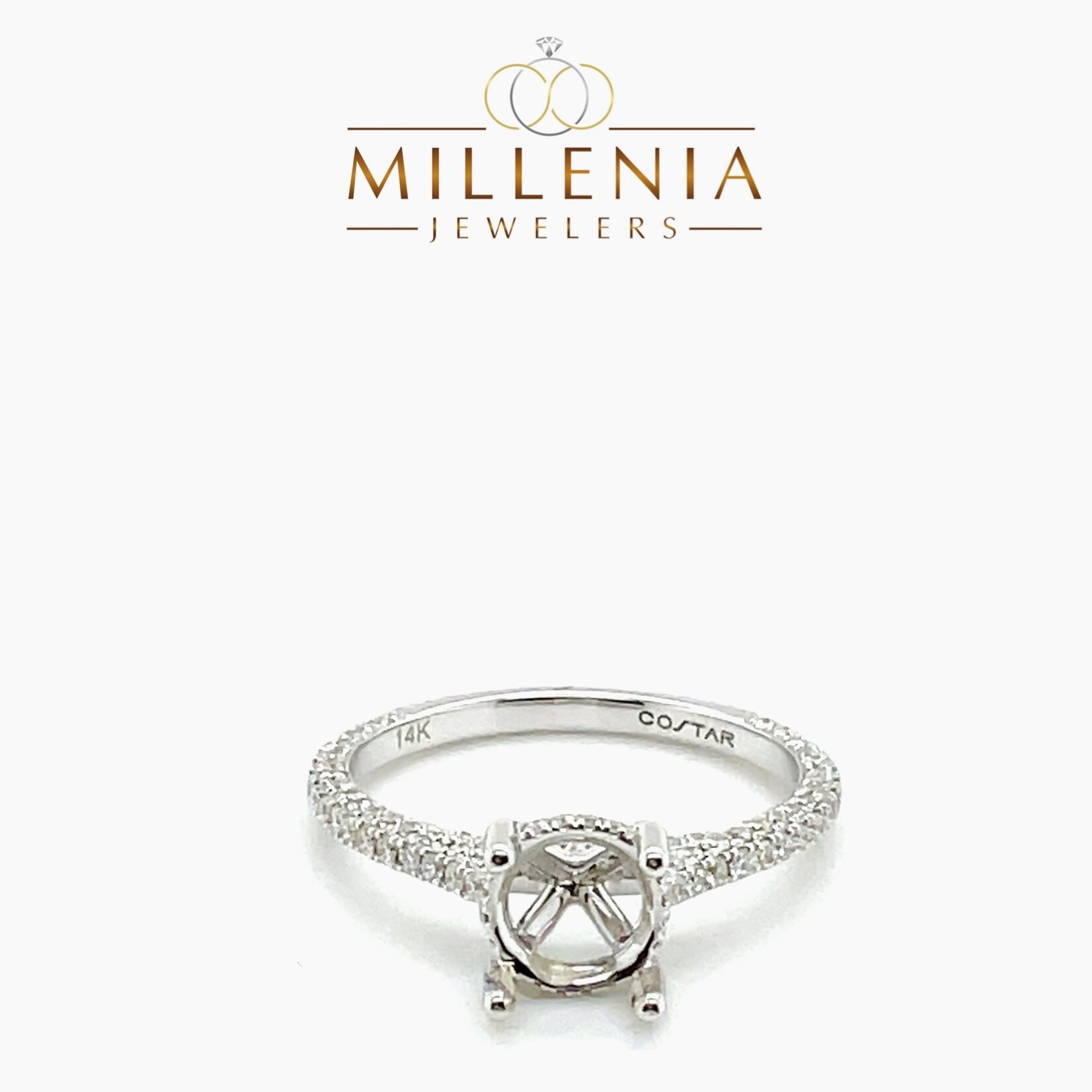 14K Fancy Engagement Ring Mount Size 6