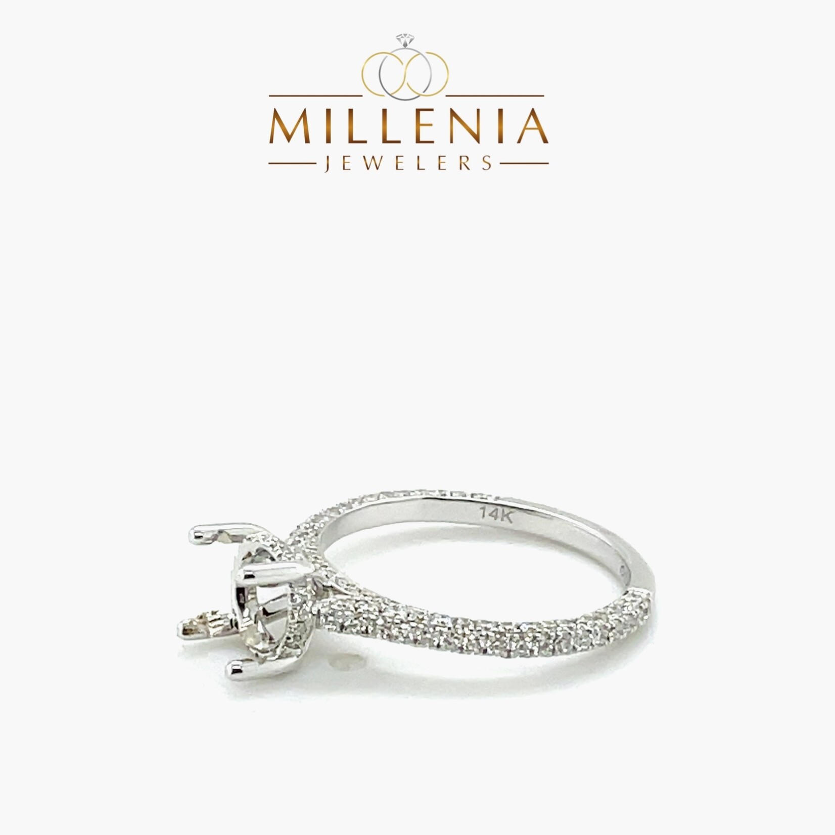 14K Fancy Engagement Ring Mount Size 6