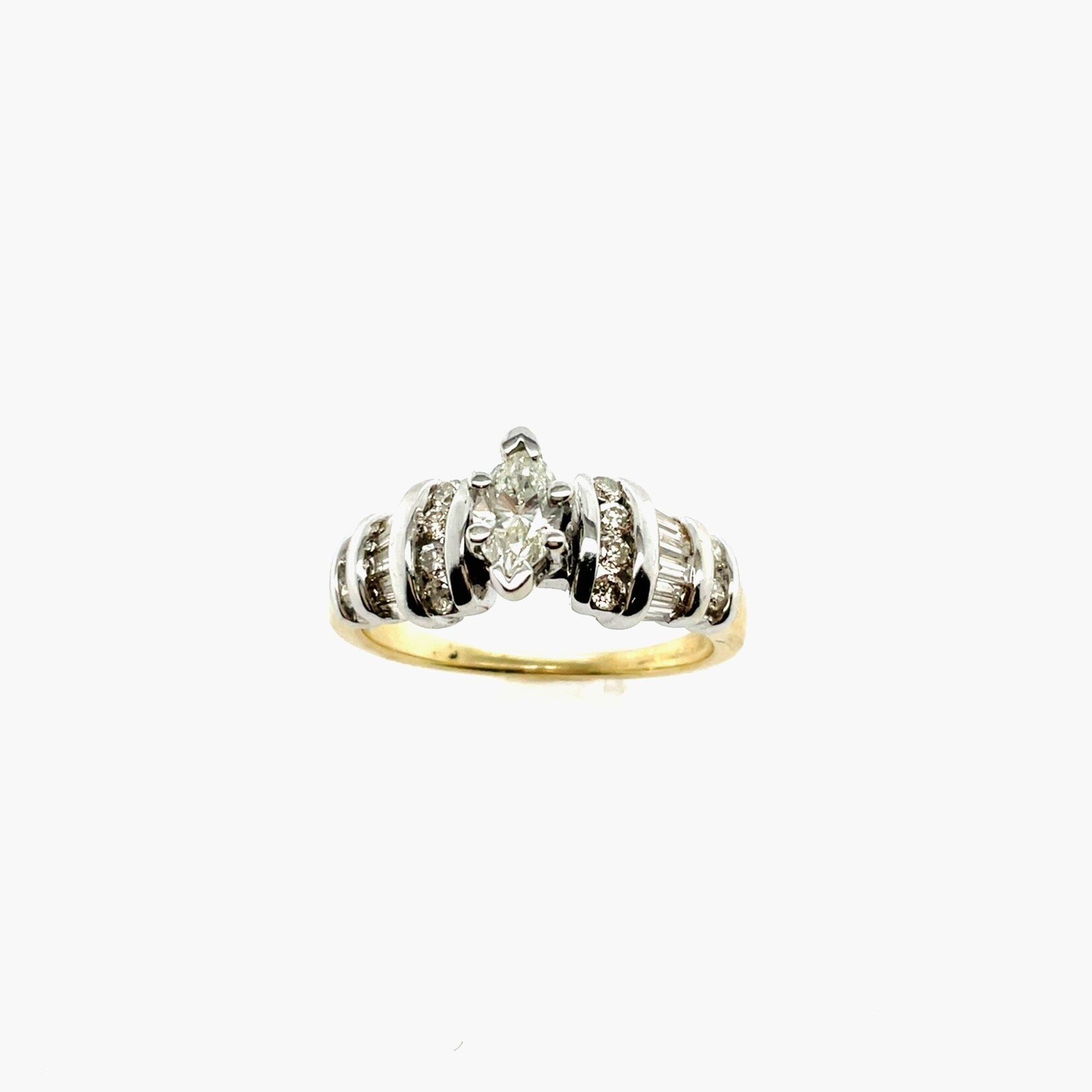14K Yellow Gold Marquise Cut Size 6