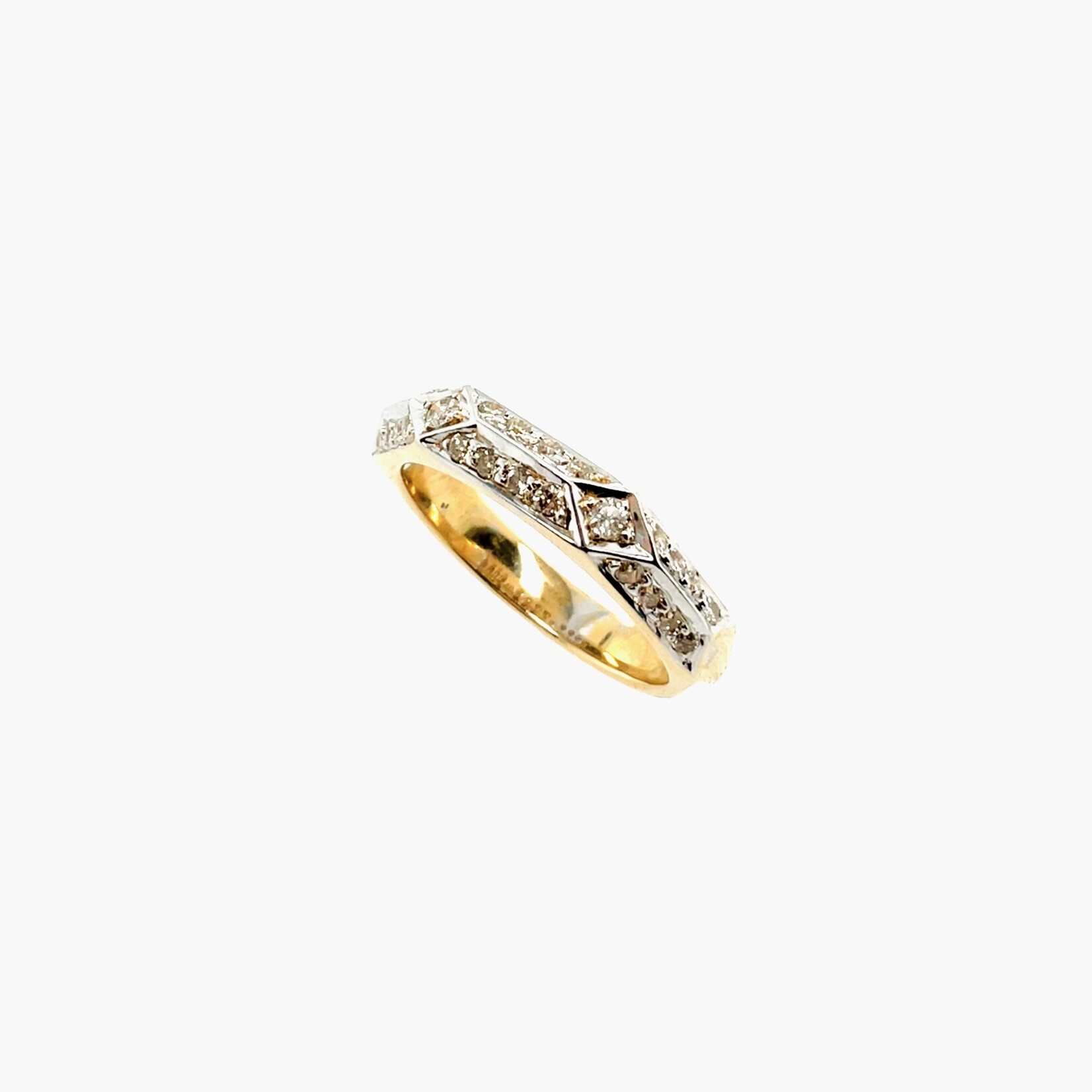 14K Yellow Gold Ring 0.2 Ctw Size 7.5