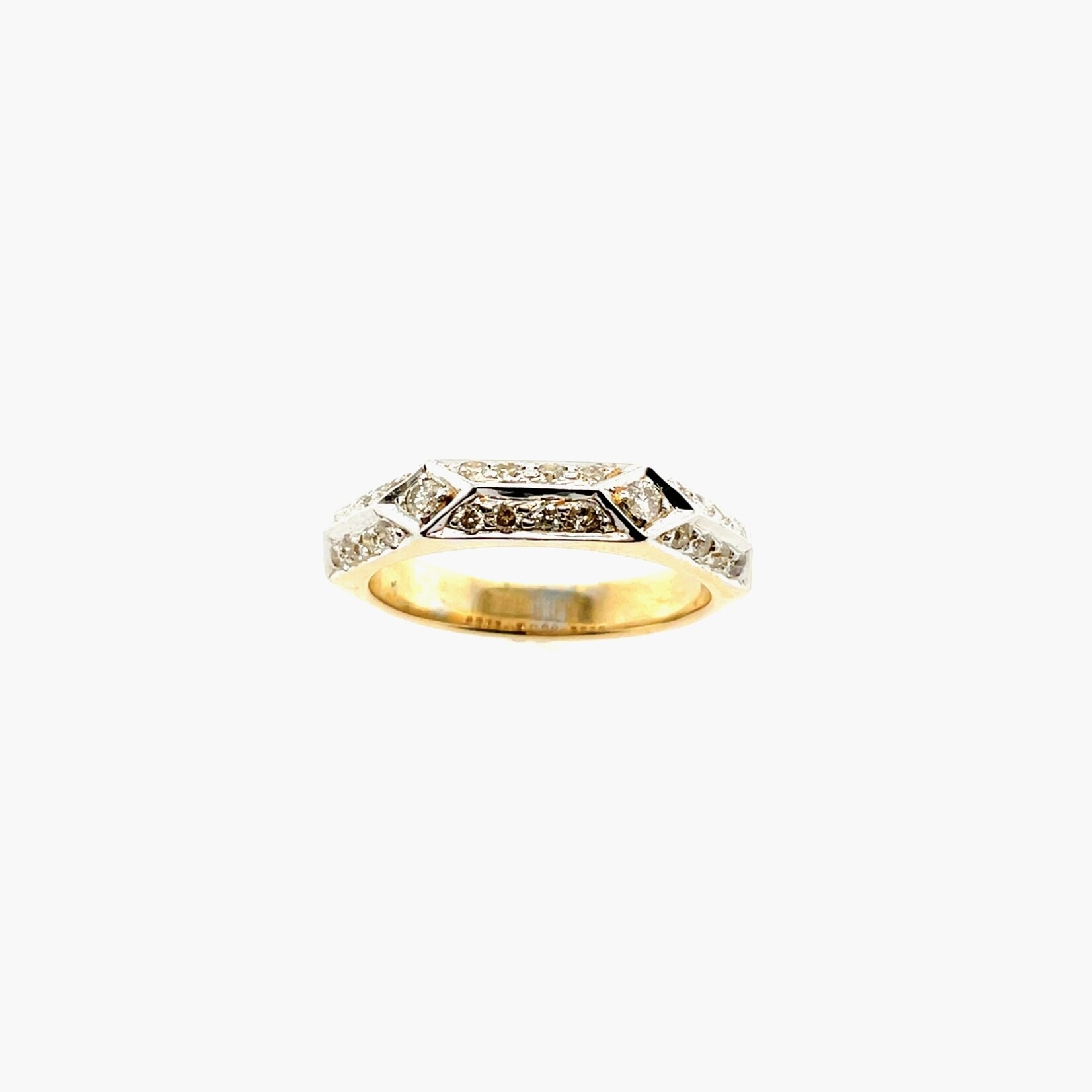 14K Yellow Gold Ring 0.2 Ctw Size 7.5