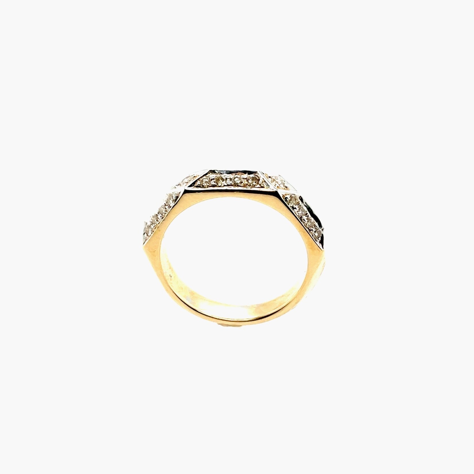 14K Yellow Gold Ring 0.2 Ctw Size 7.5