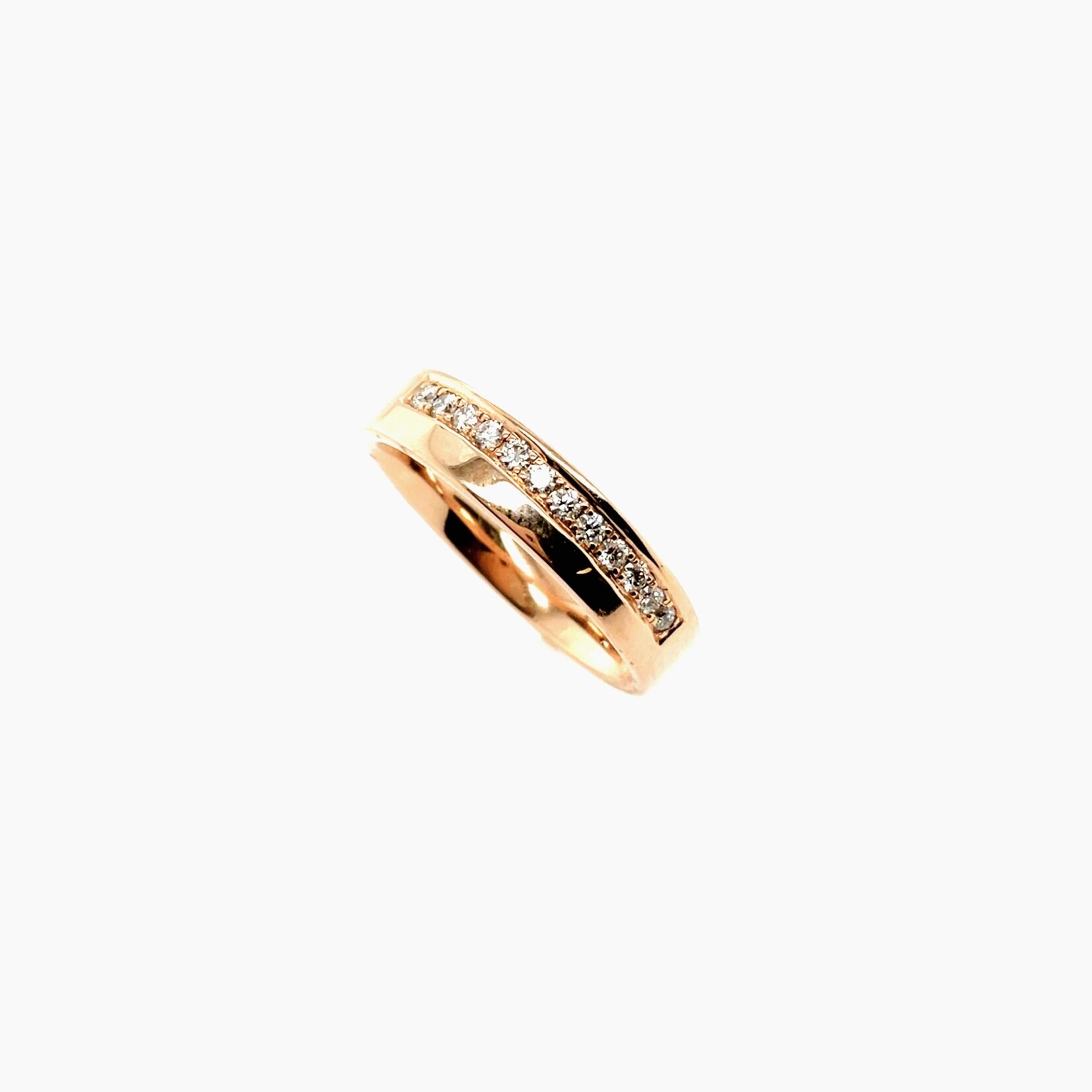 14K Rose Gold Diamond Band  Size 6