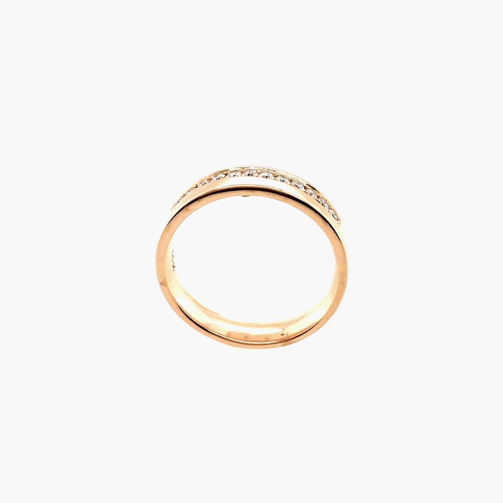 14K Rose Gold Diamond Band  Size 6