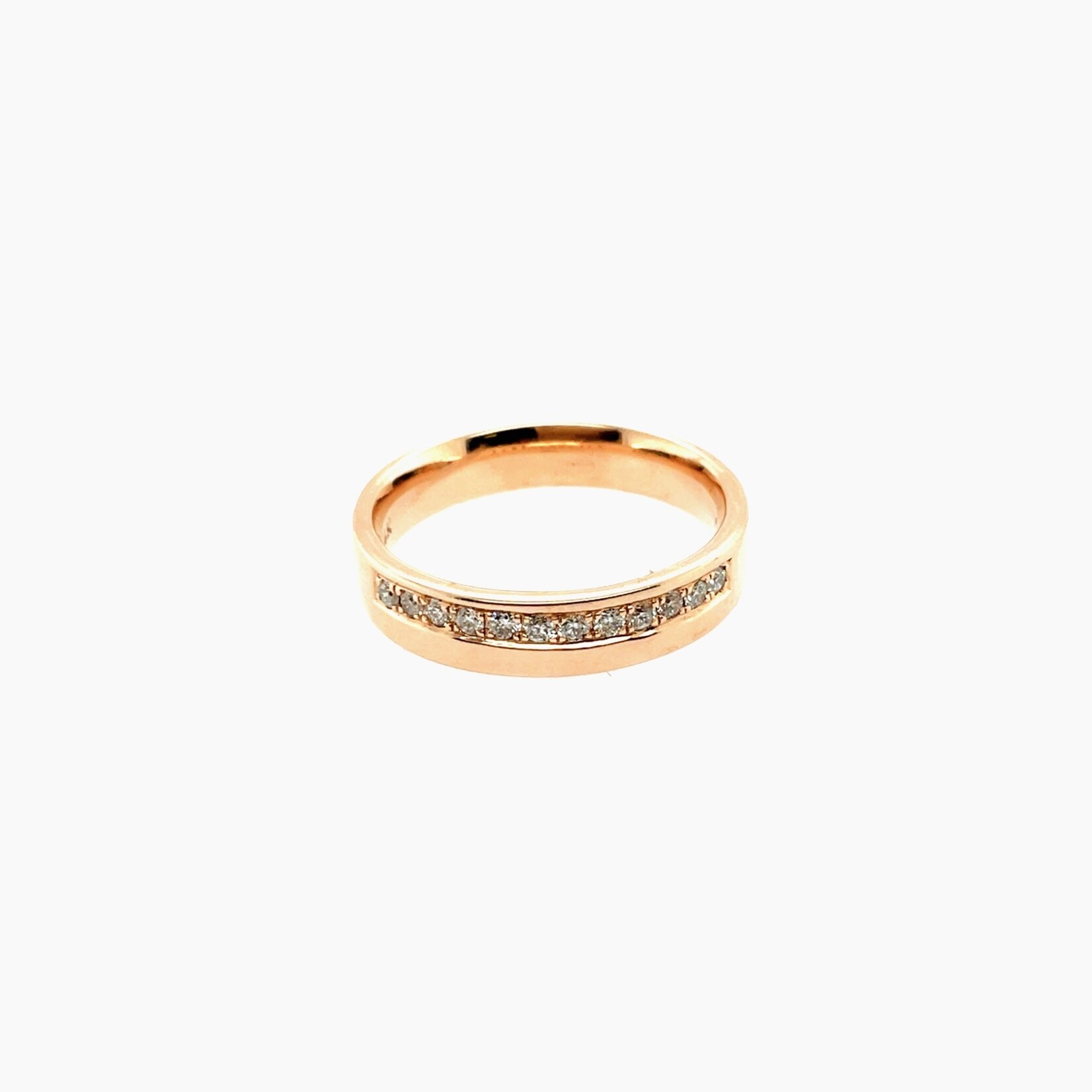 14K Rose Gold Diamond Band  Size 6