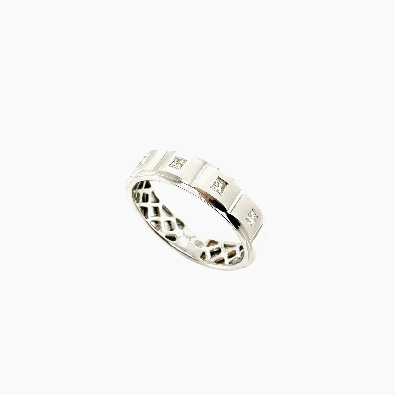 14K Men's Square Diamond Ring Size 10
