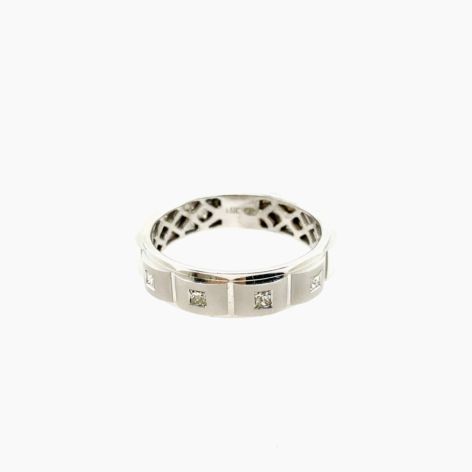 14K Men's Square Diamond Ring Size 10