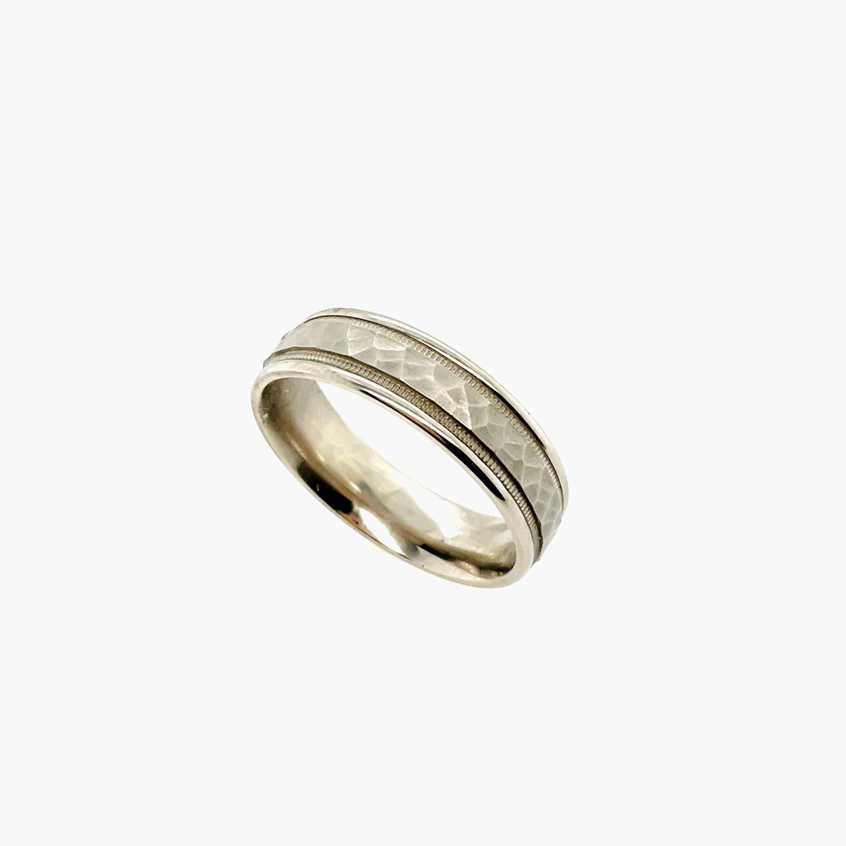 14K White Gold Band 6mm, Size 10
