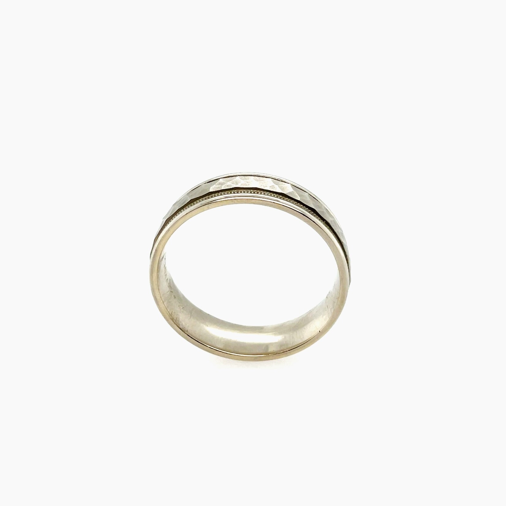 14K White Gold Band 6mm, Size 10