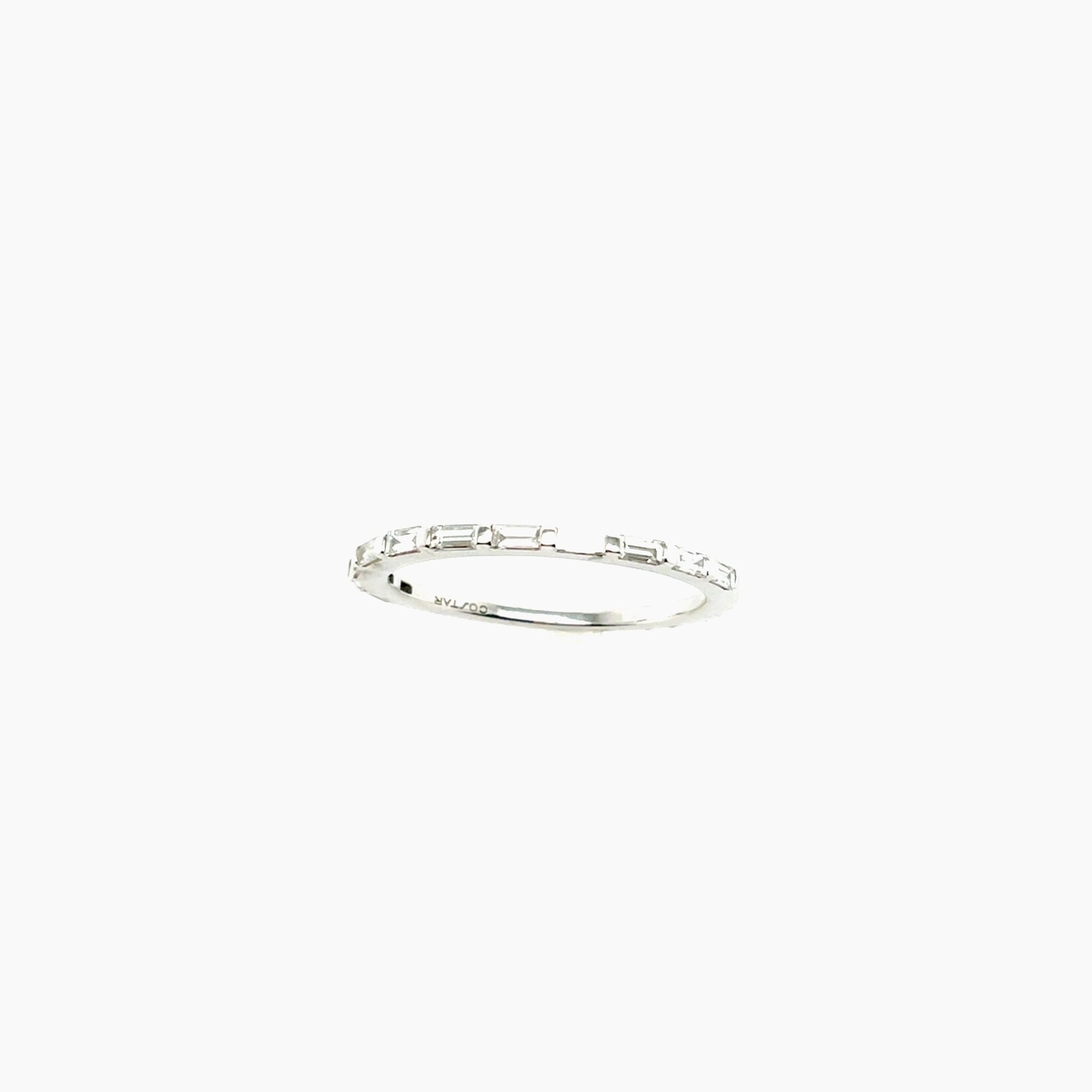 14K baguette Diamond Wedding Band Size 6
