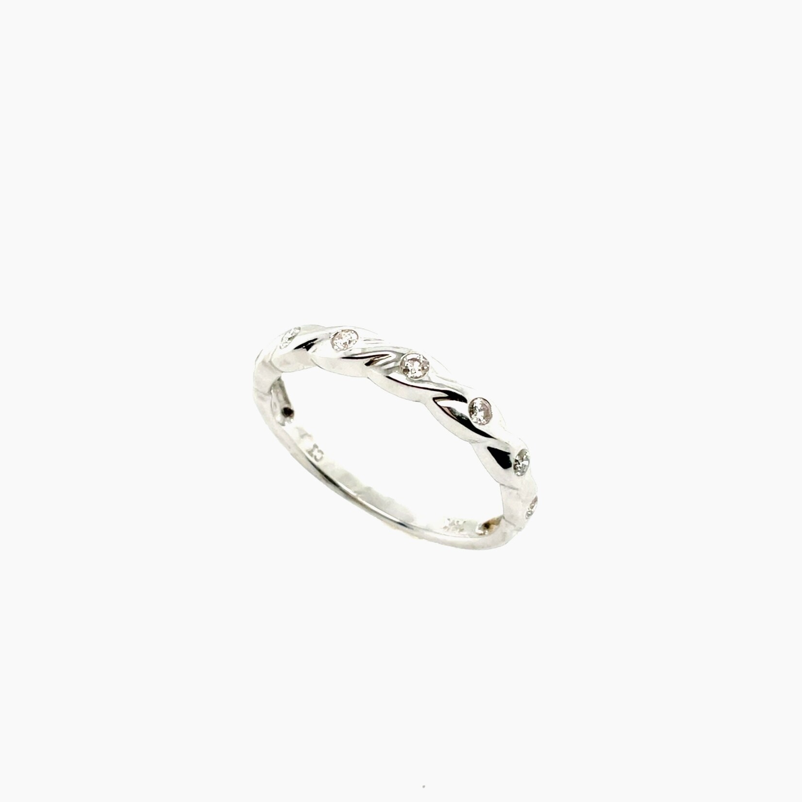 14 Kt White Gold Bridal Diamond Ring 0.2 Ctw  Size 6