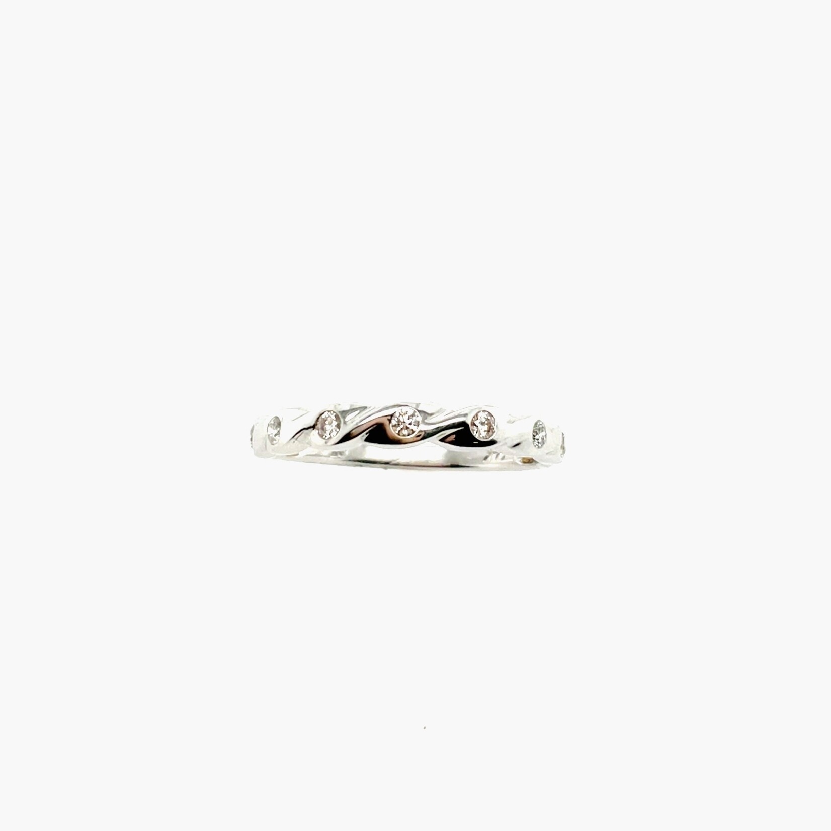 14 Kt White Gold Bridal Diamond Ring 0.2 Ctw  Size 6