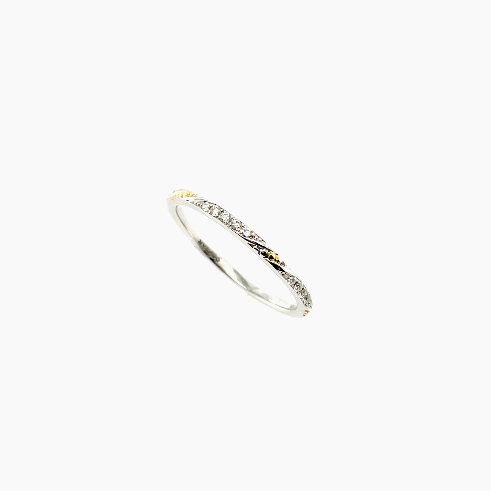 14Kt Y & W Gold Dia Band  0.10 Ctw VS2-SI1 FG Size 6