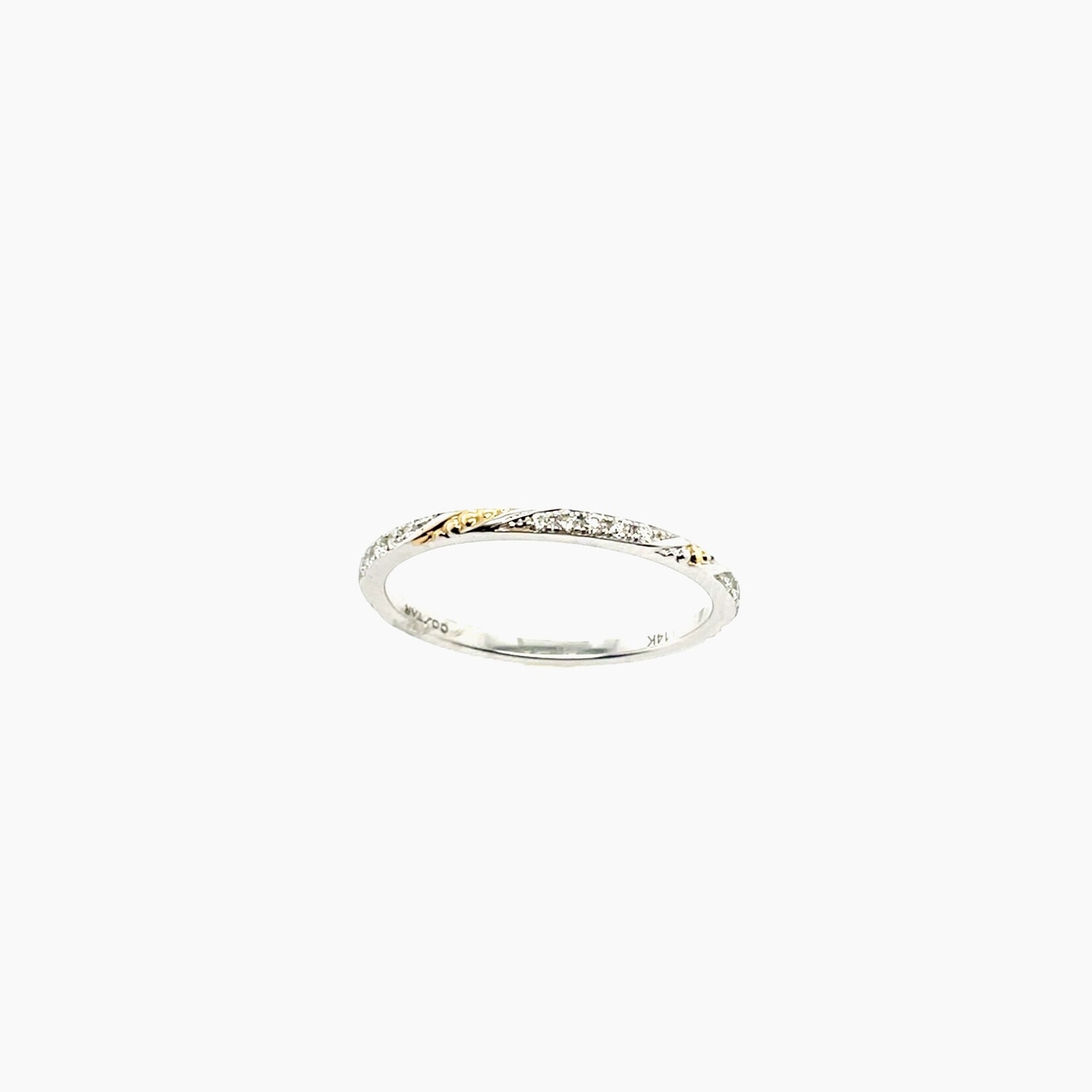 14Kt Y & W Gold Dia Band  0.10 Ctw VS2-SI1 FG Size 6