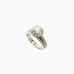 14K Halo Diamond Ring Set Size 6